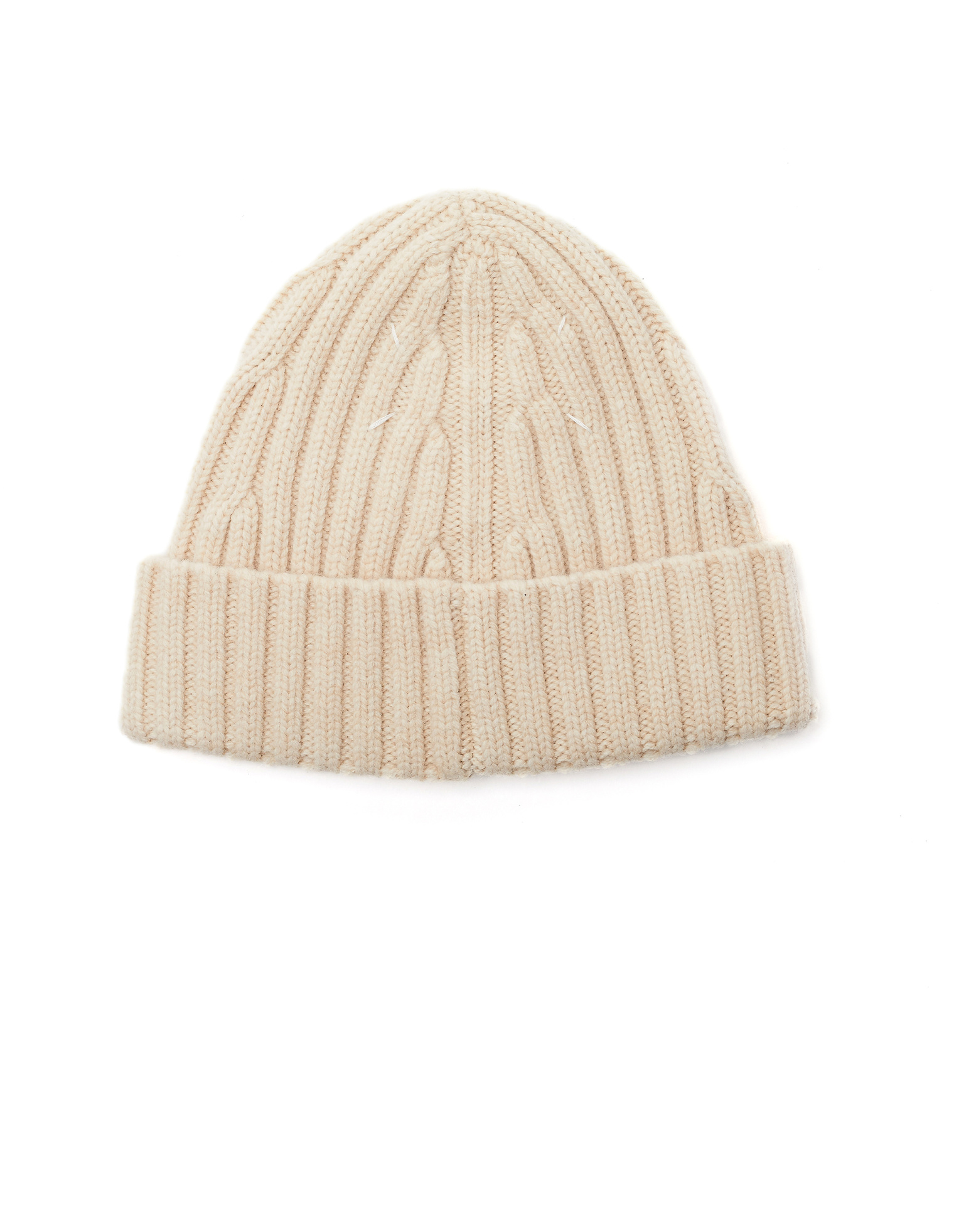 Maison Margiela Ecru Wool Beanie