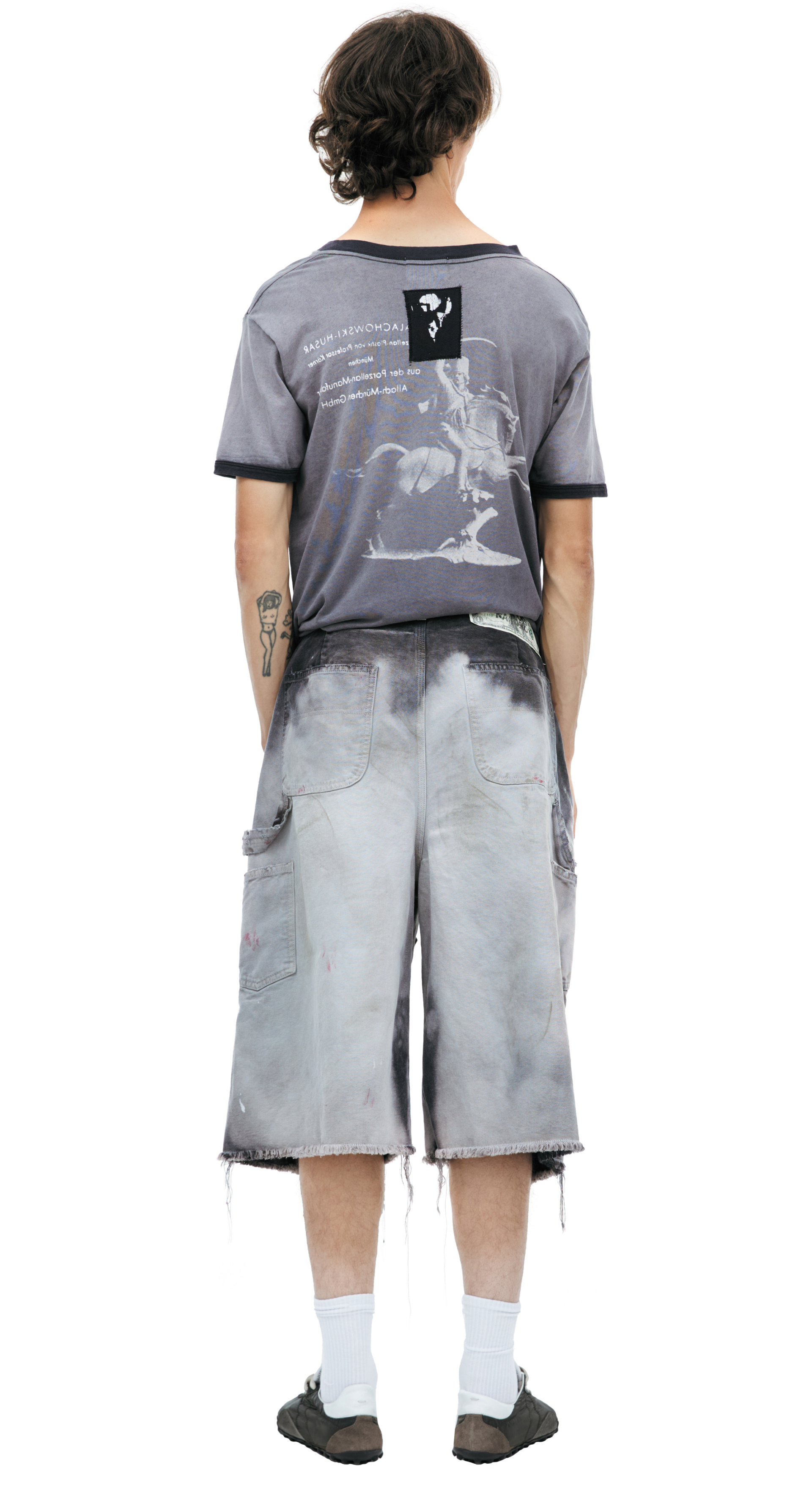Satoshi Nakamoto Black shorts with rivets