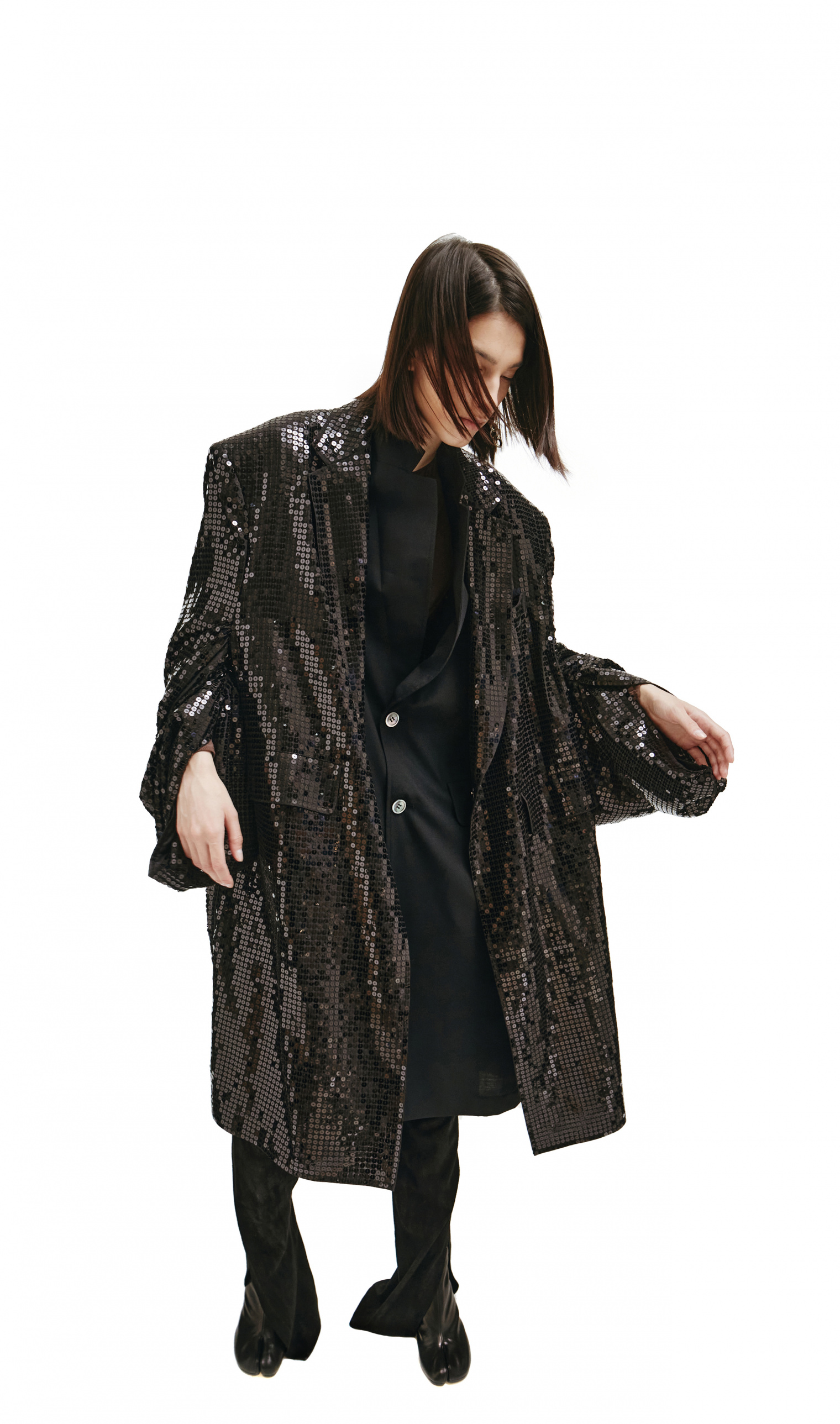 Junya Watanabe Двойное пальто с пайетками