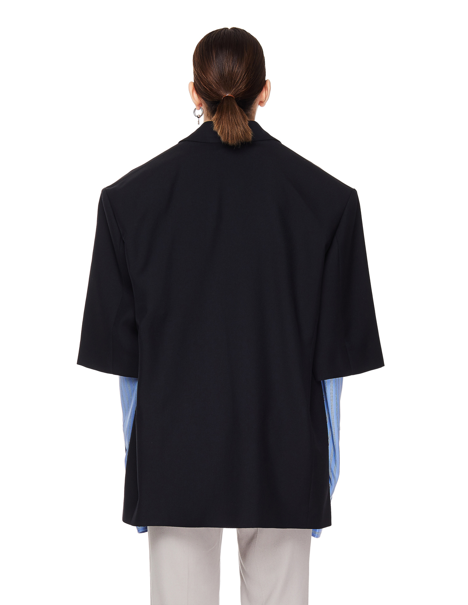Balenciaga Черный пиджак Uniform с короткими рукавами