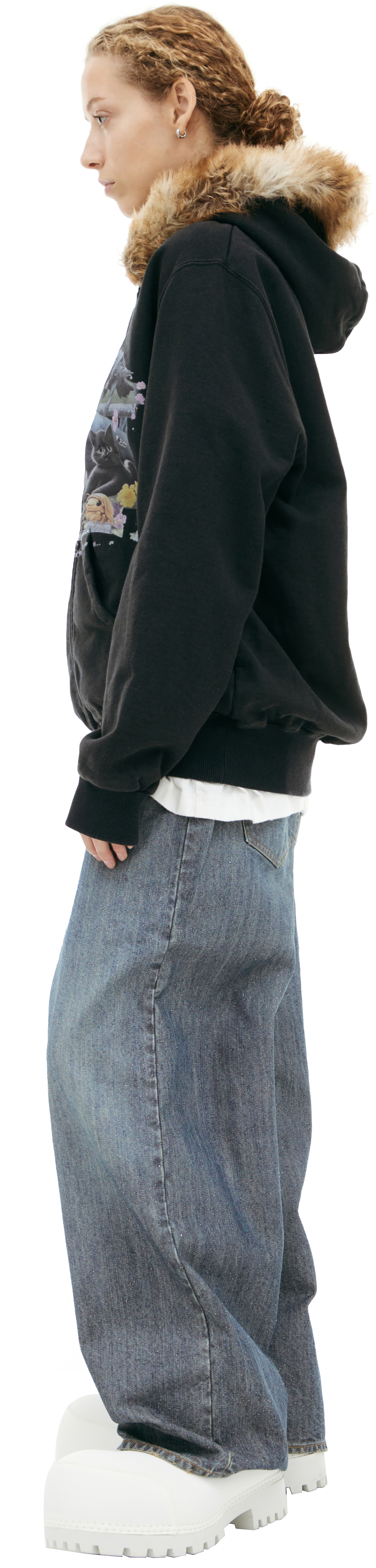 Doublet Hoodie with fur hood