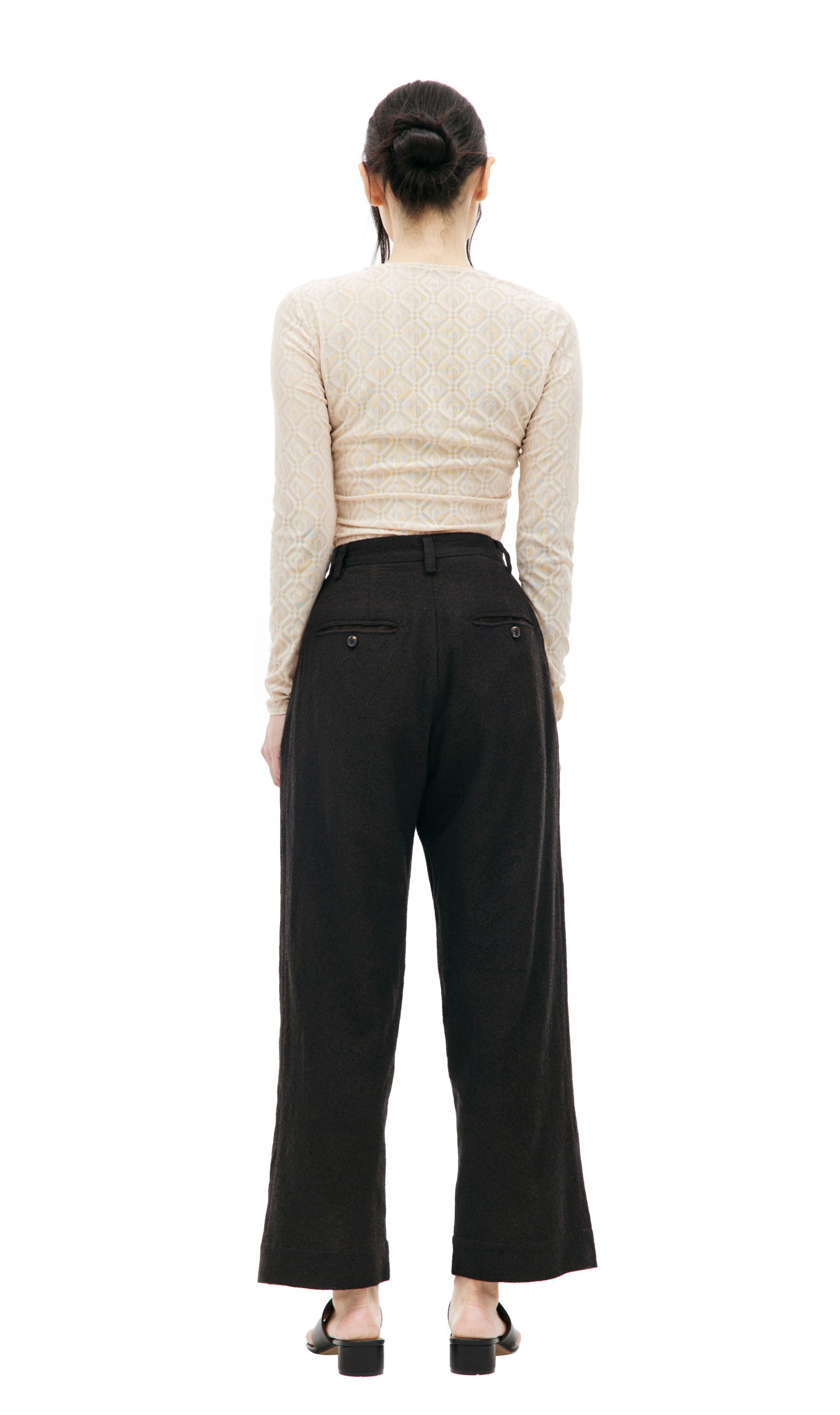 Ziggy Chen Brown wool trousers