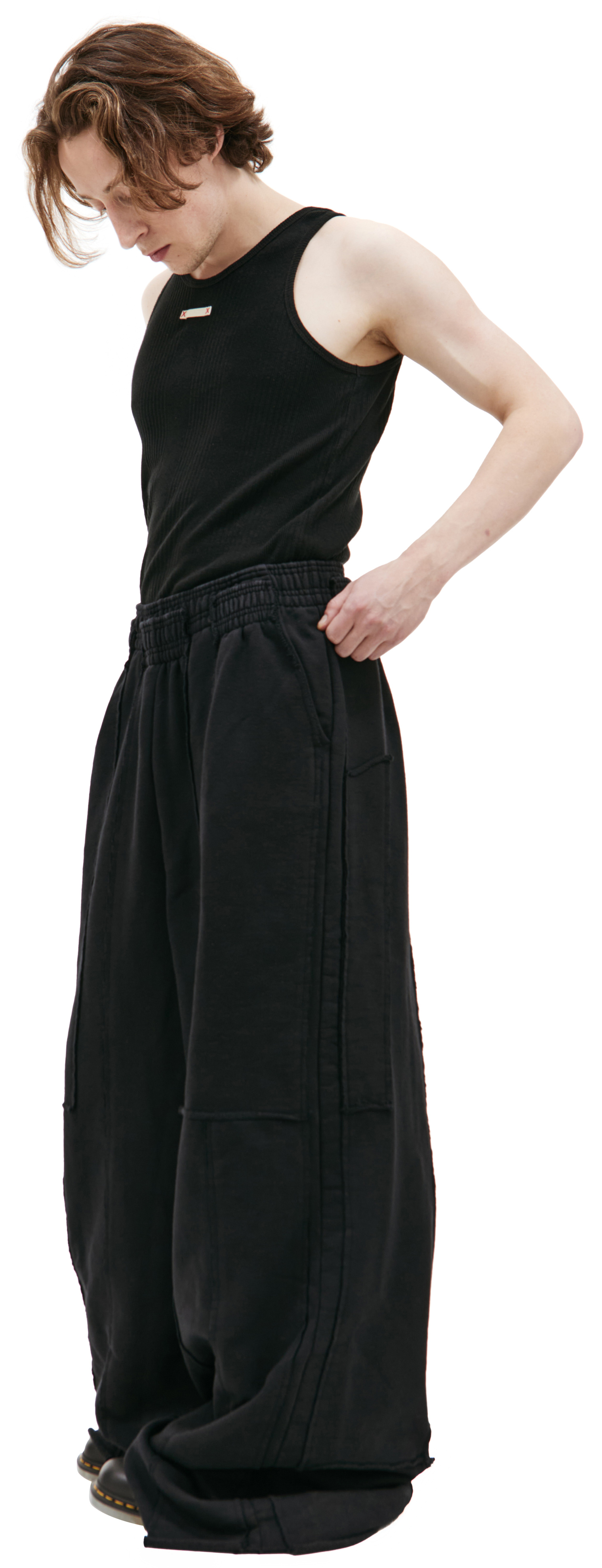 VETEMENTS Black wide leg sweatpants