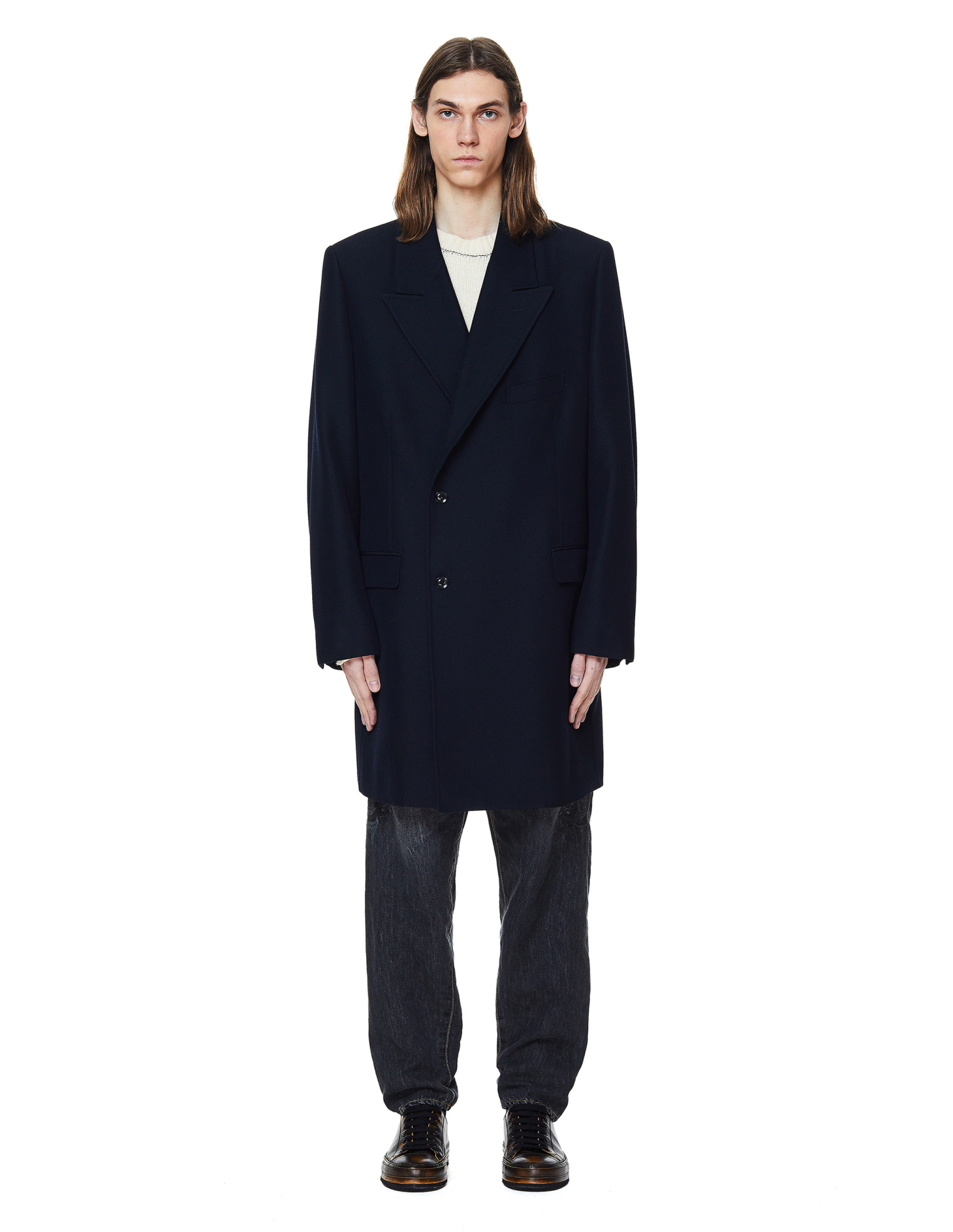 Doublet Navy Blue Jaws Printed Coat