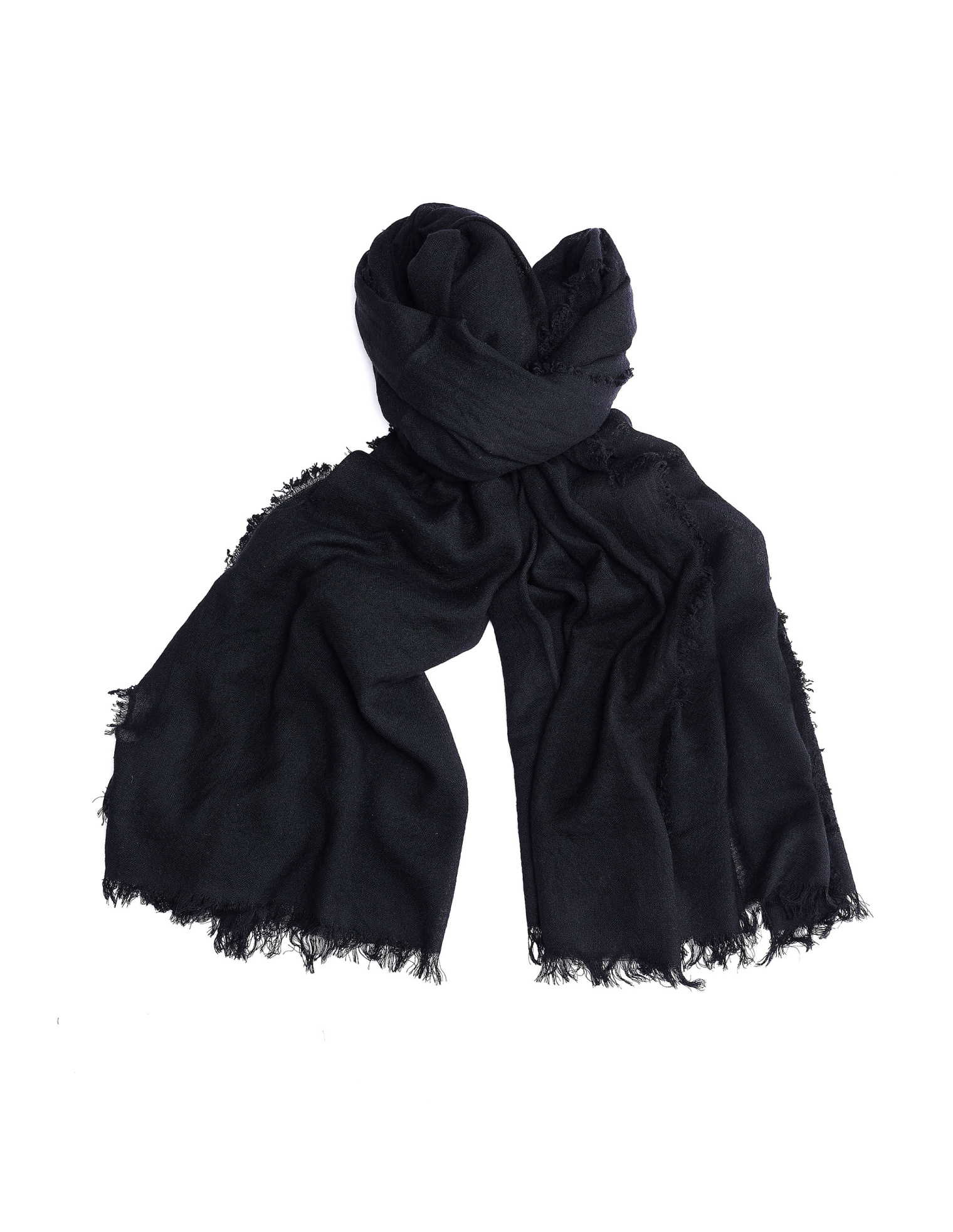 Ann Demeulemeester Черный шарф из тонкого кашемира