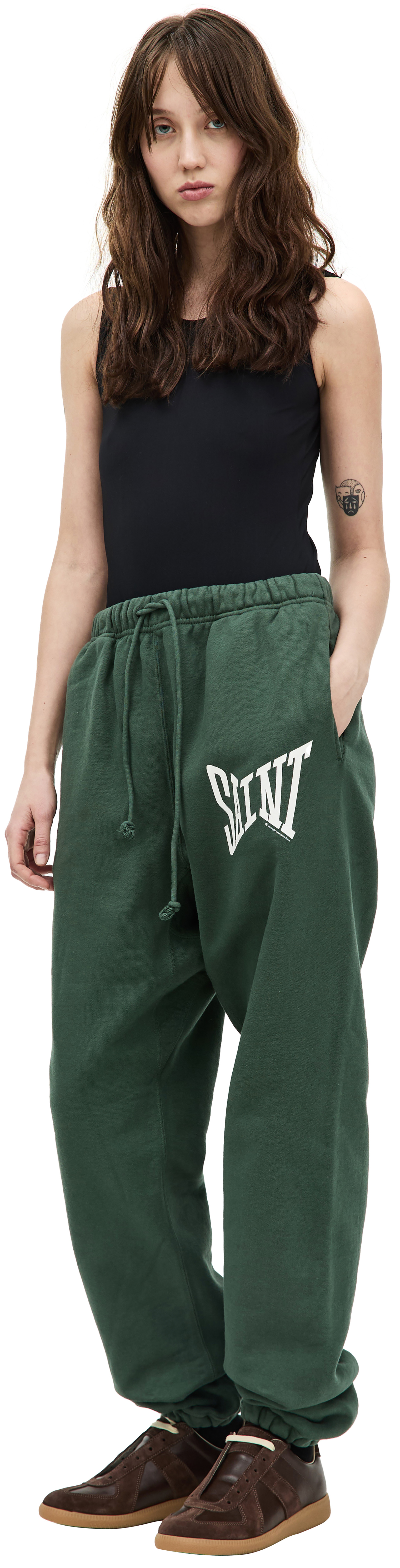 Saint Mxxxxxx Green logo sweatpants