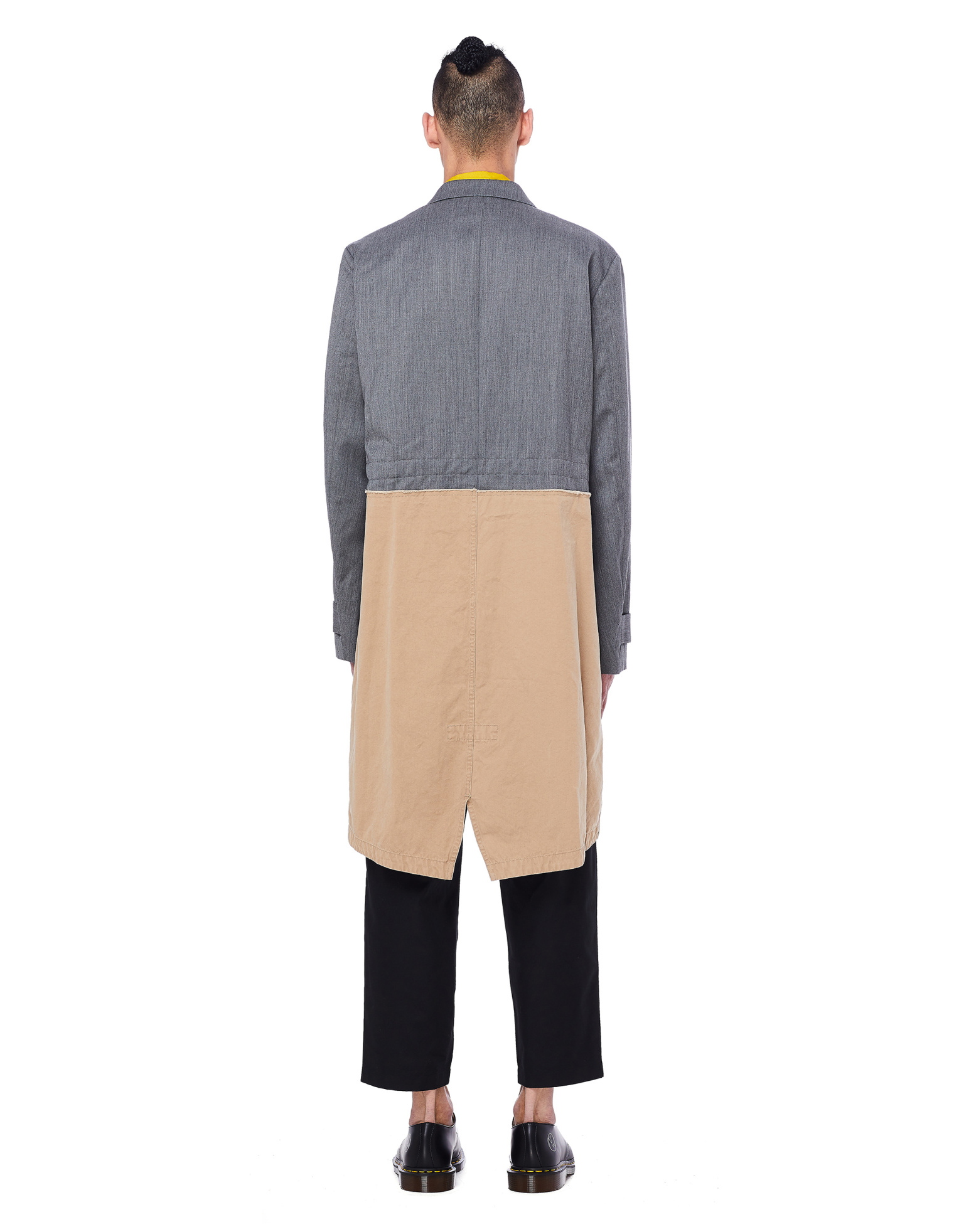 John Undercover Grey & Beige Wool Coat