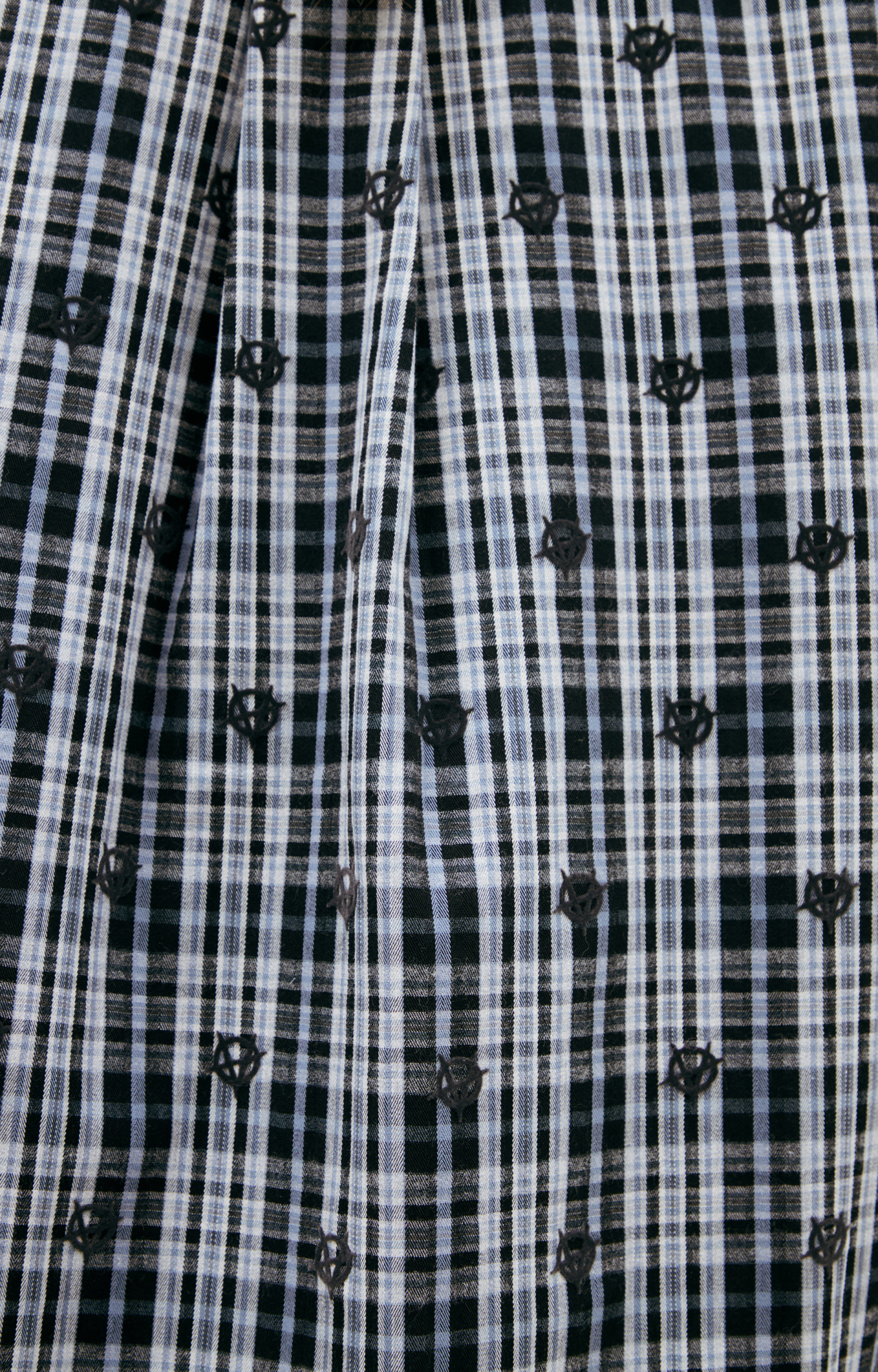 VETEMENTS Logo Embroidered plaid shirt