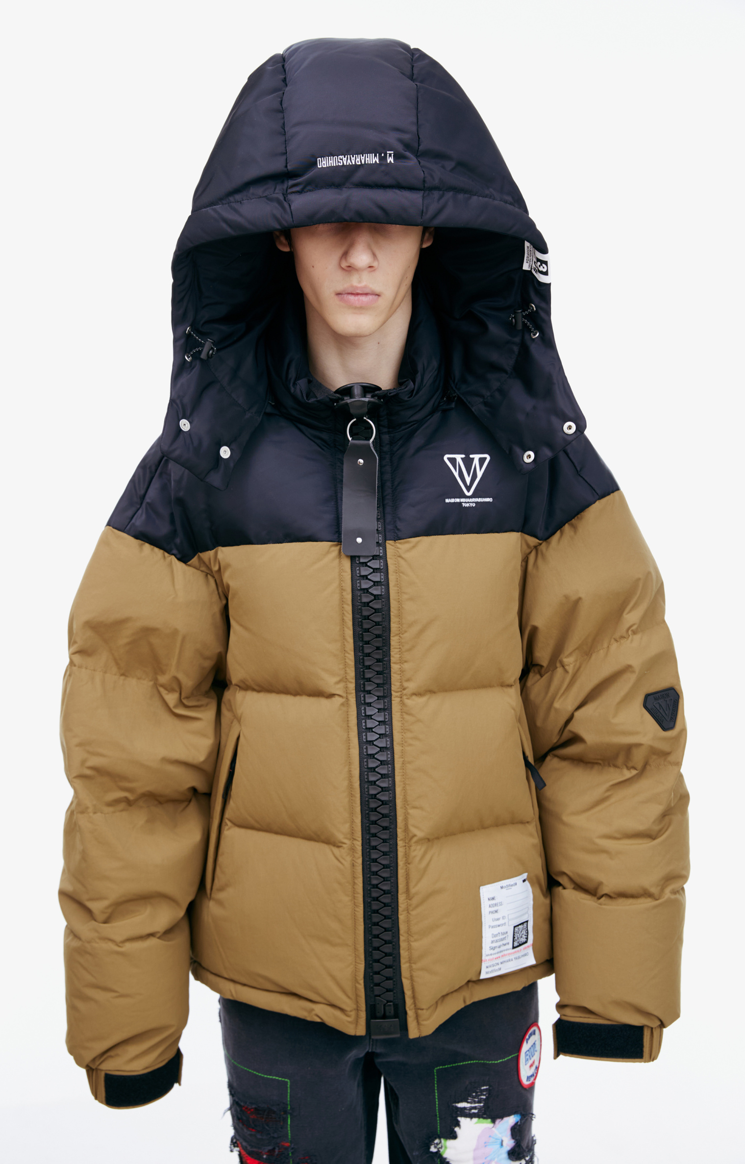 Buy Maison Mihara Yasuhiro men brown oversize down jacket with