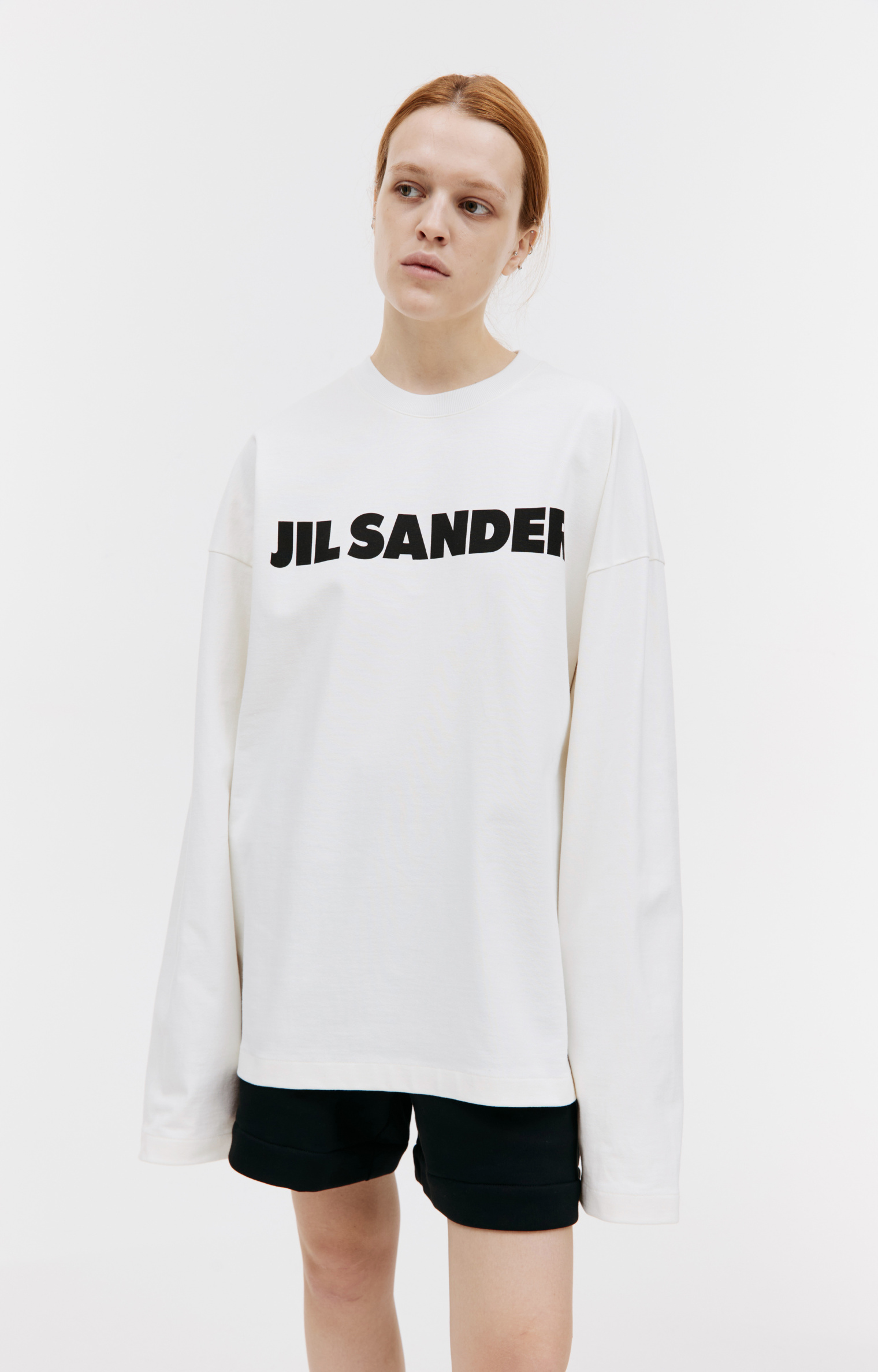 Jil Sander Оверсайз лонгслив с логотипом