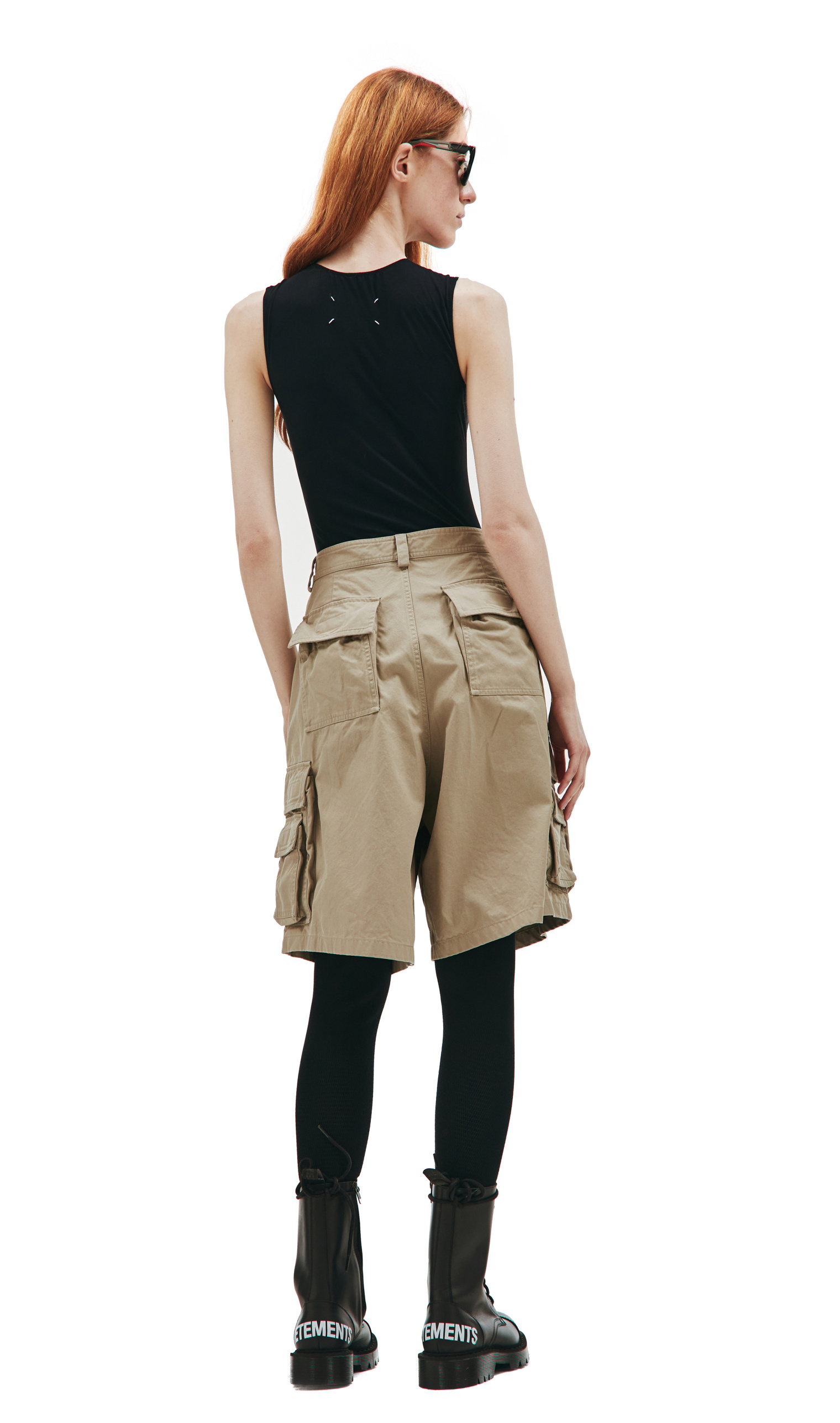 Balenciaga Cargo Cotton Shorts in beige