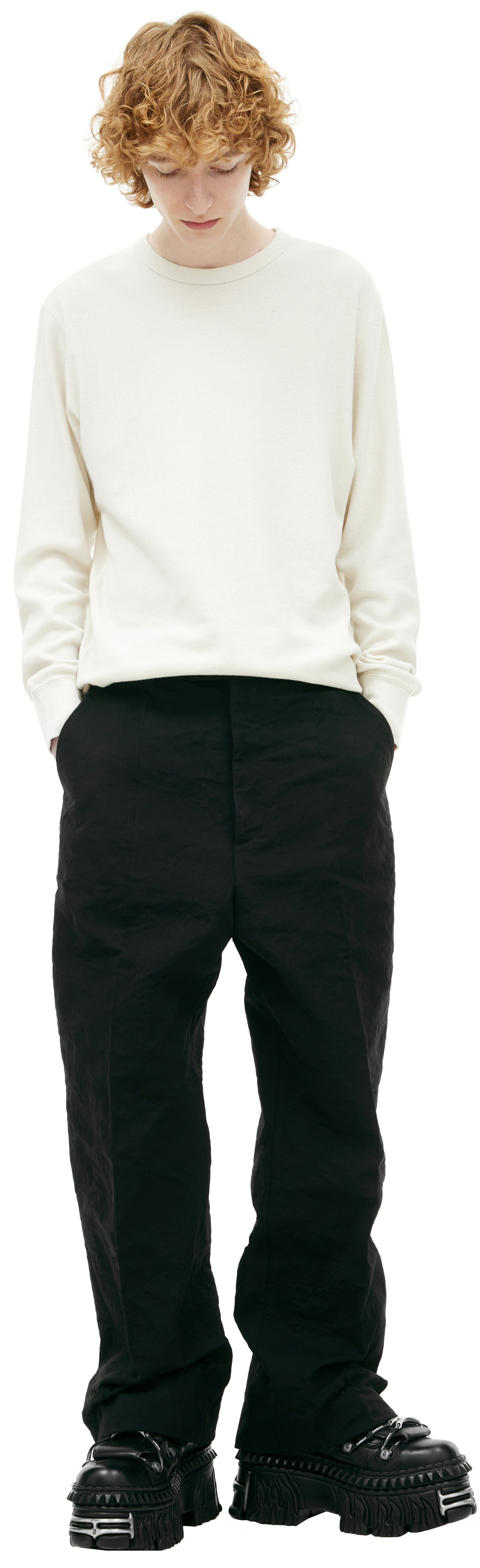 VETEMENTS Black trousers with arrows