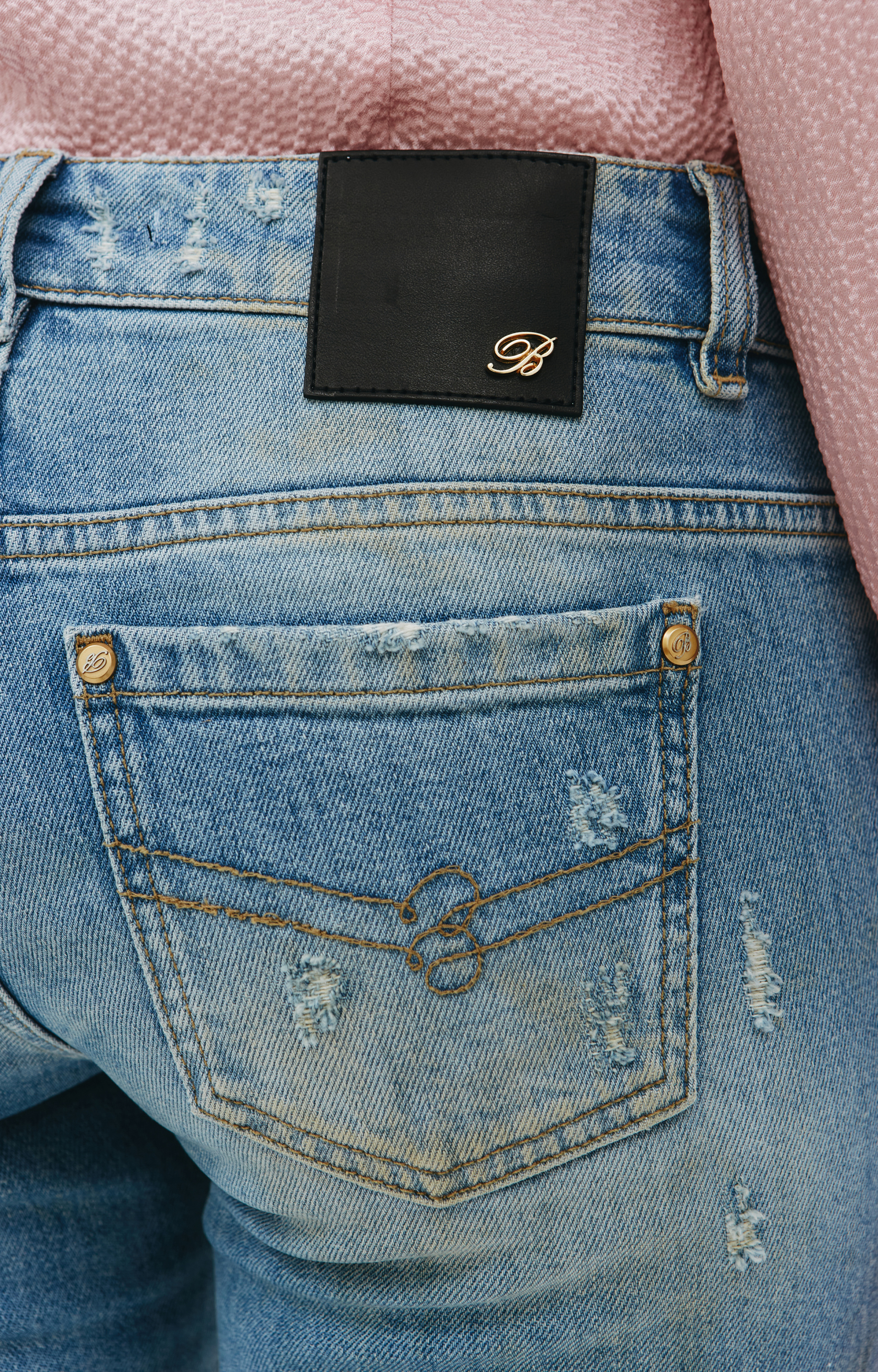 Blumarine Flared Distressed Jeans