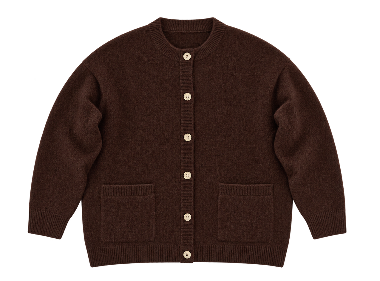 Mastermind WORLD Burgundy chunky-knit cardigan
