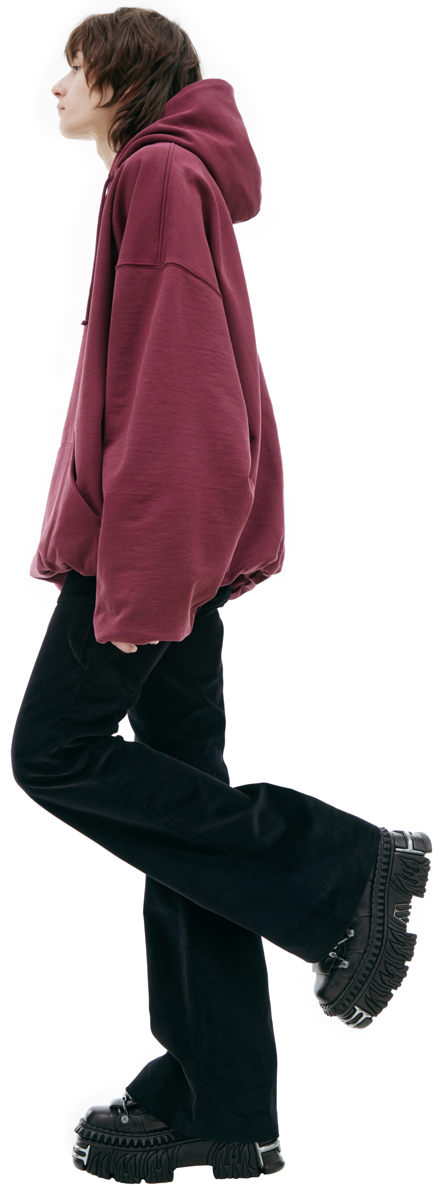 VETEMENTS Burgundy print hoodie