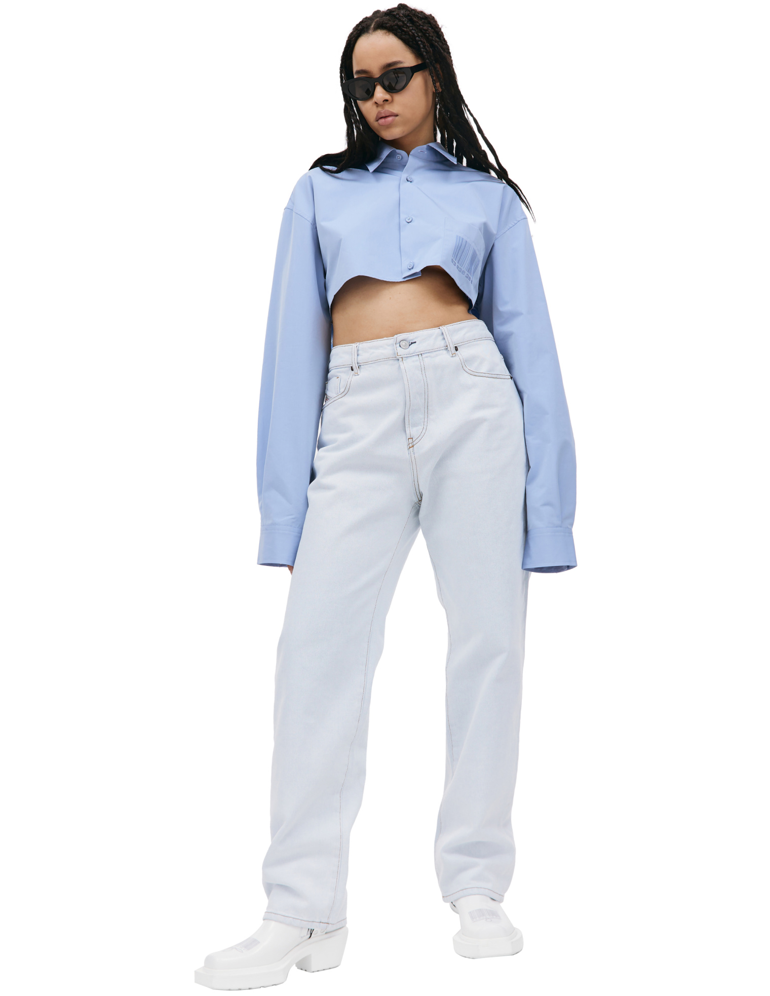 VTMNTS Barcode cropped shirt