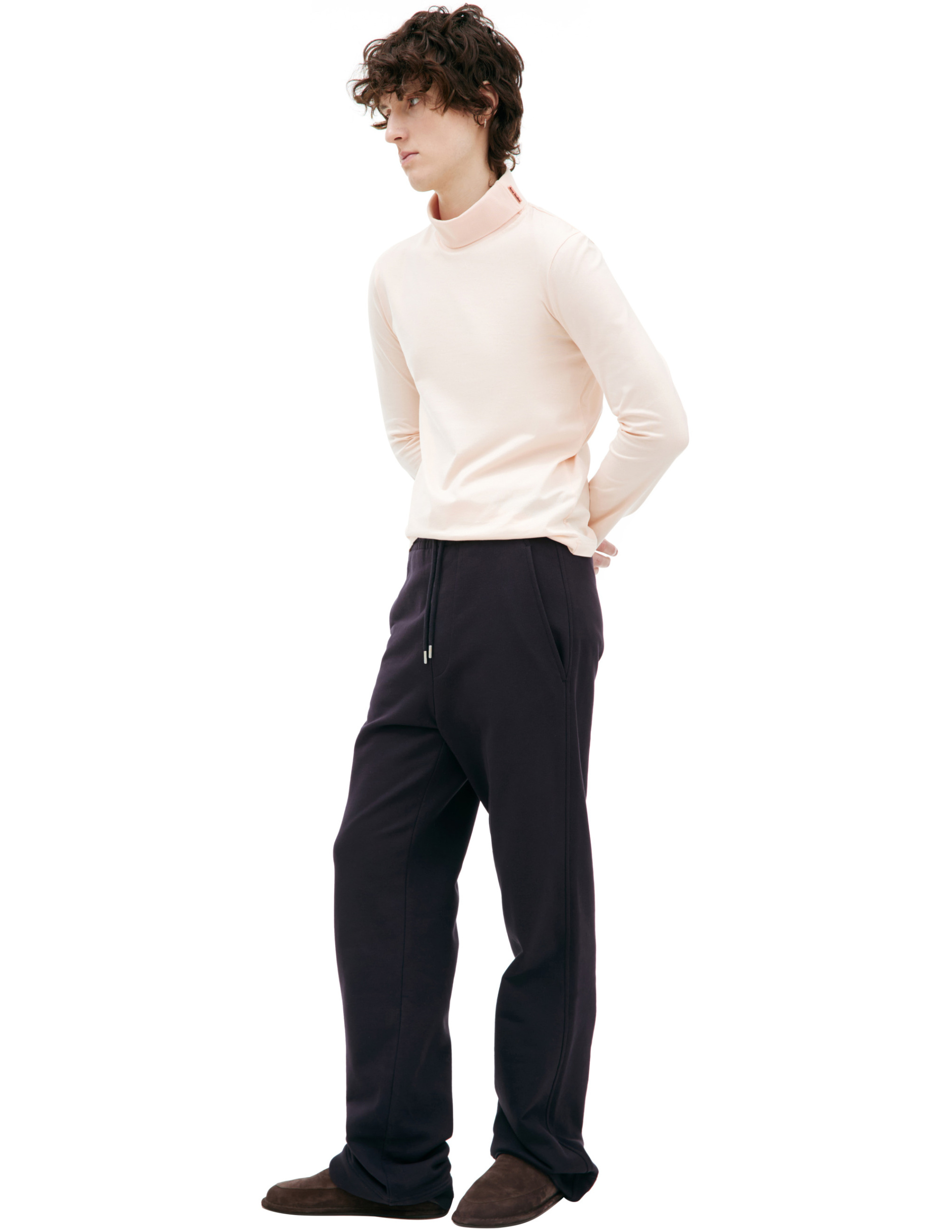 Dries Van Noten Брюки-231-021116-6610-509 треники, футер, на кулиске, темно-синий