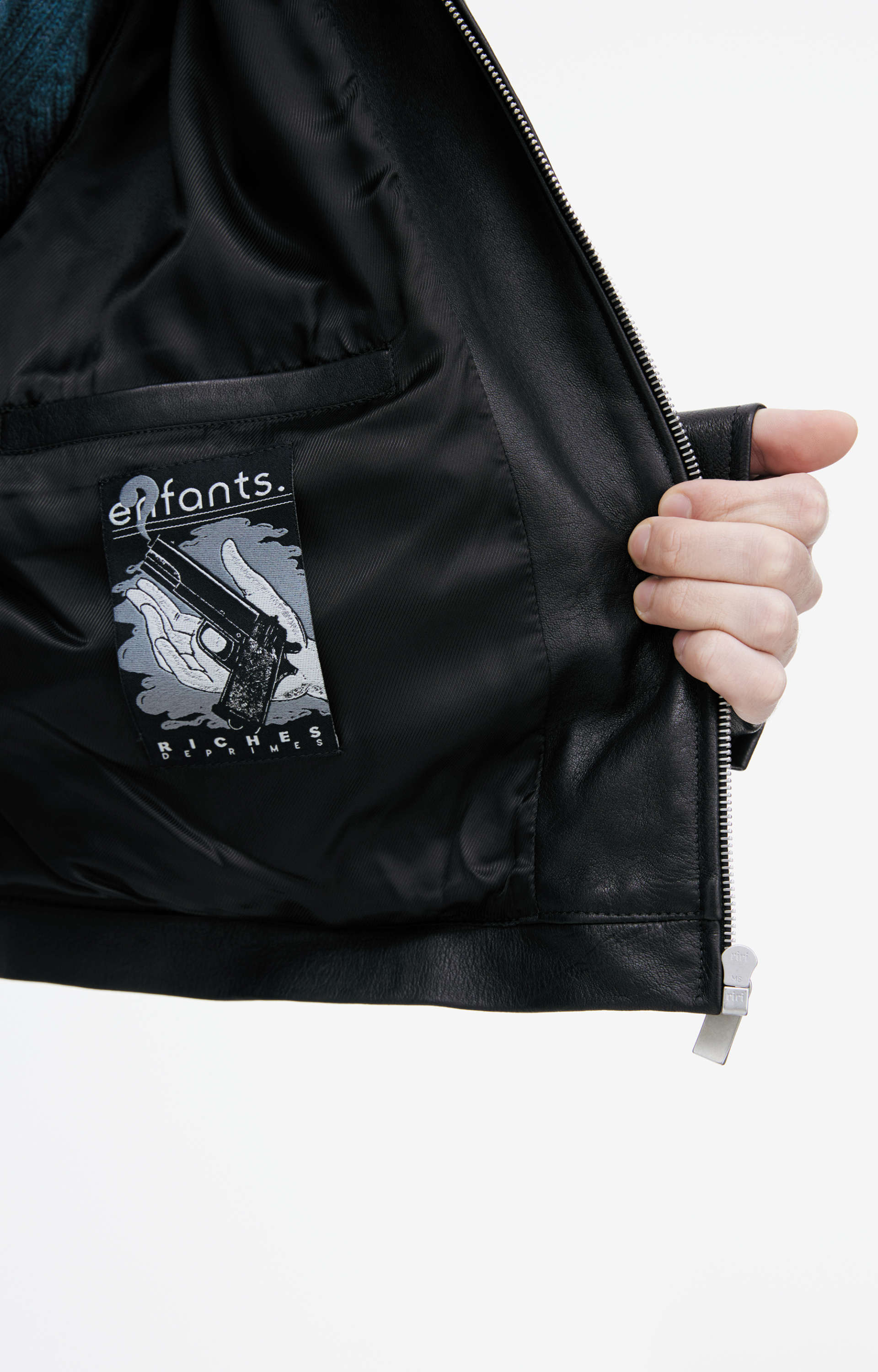Enfants Riches Déprimés Leather Embroidered Jacket