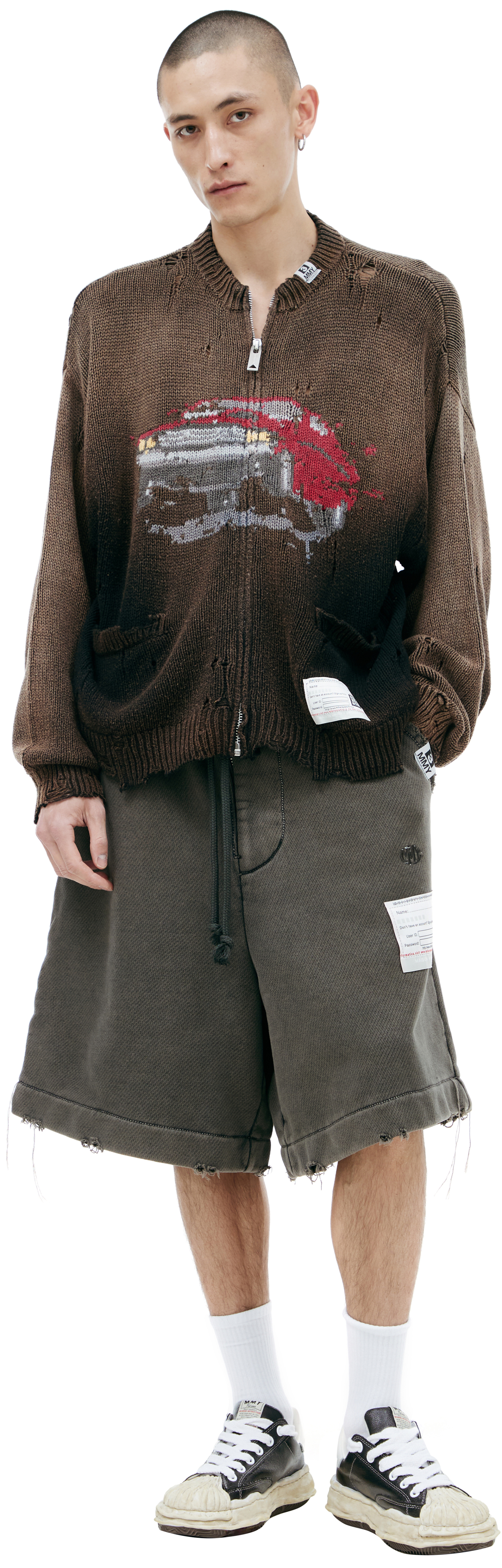 Maison Mihara Yasuhiro Knitted cardigan with zipper