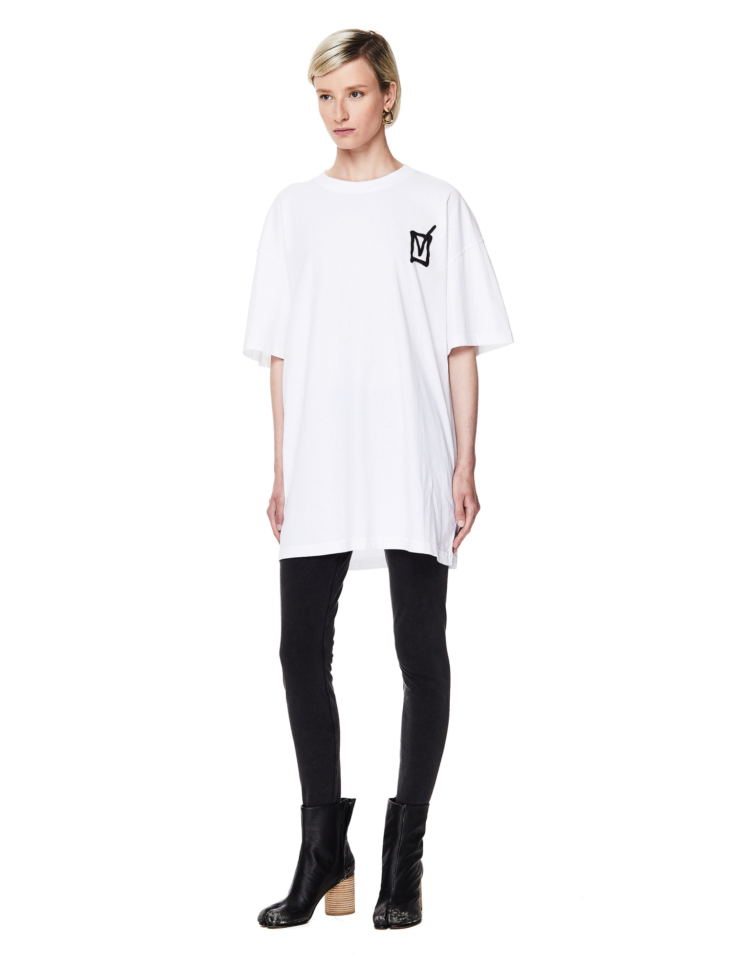 VETEMENTS Белая хлопковая футболка с принтом