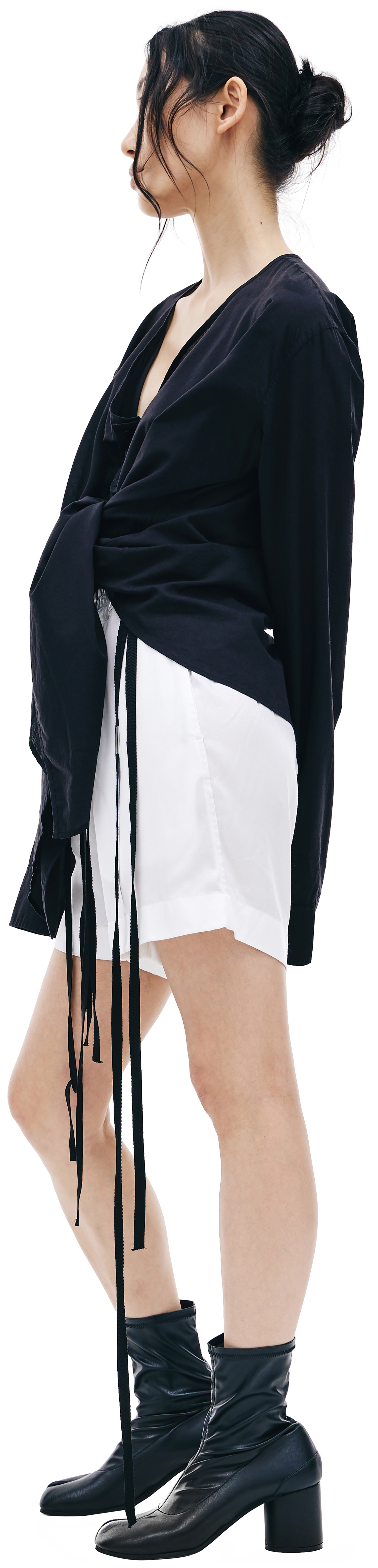 Yohji Yamamoto Black Cotton and Cupro Shirt