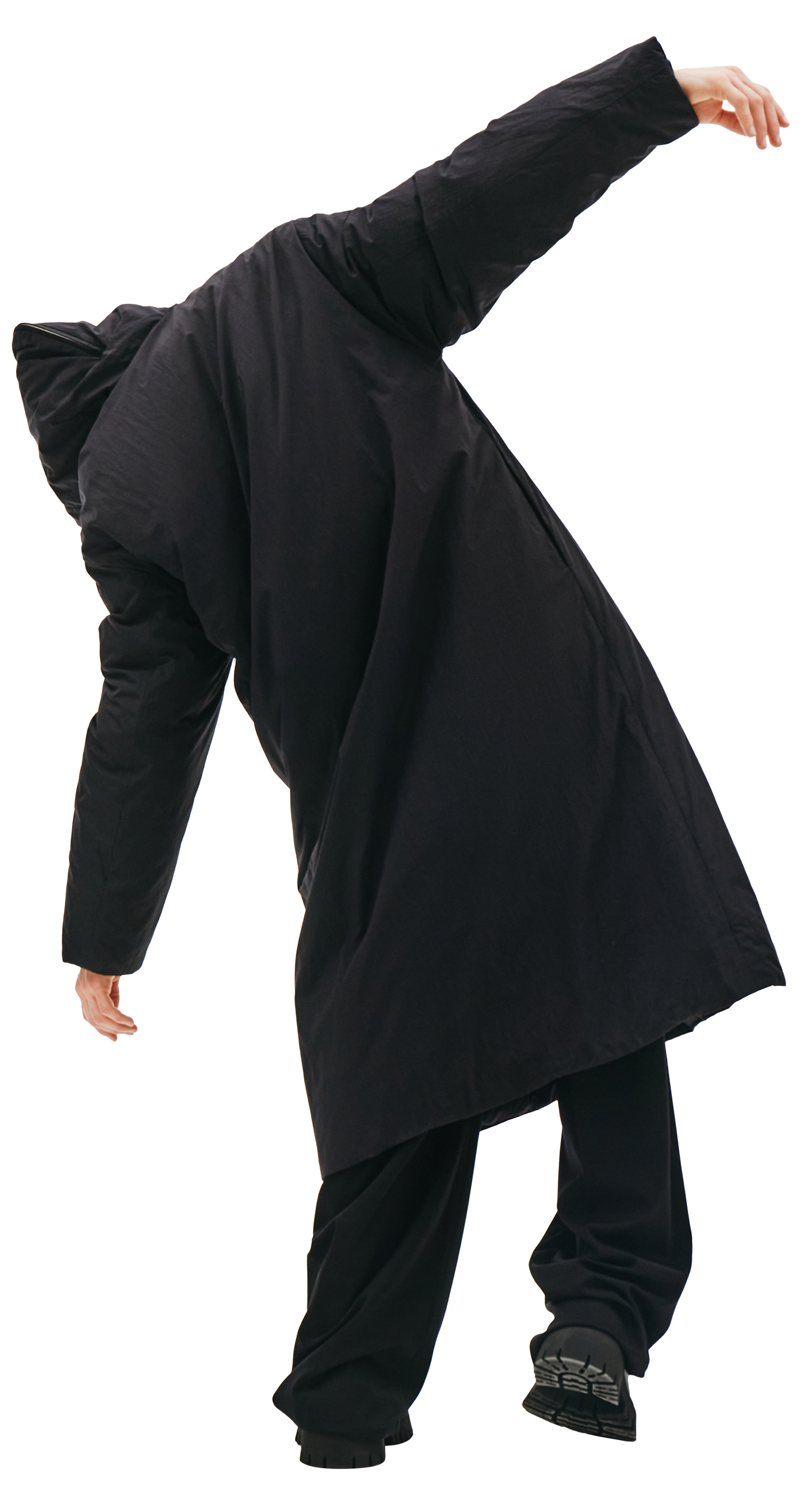 Jil Sander Black Long Hooded Parka