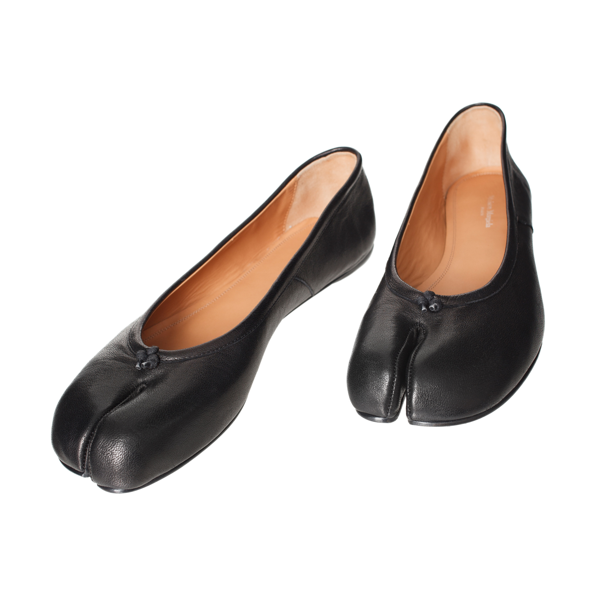 Maison Margiela Black Leather Tabi Ballerinas