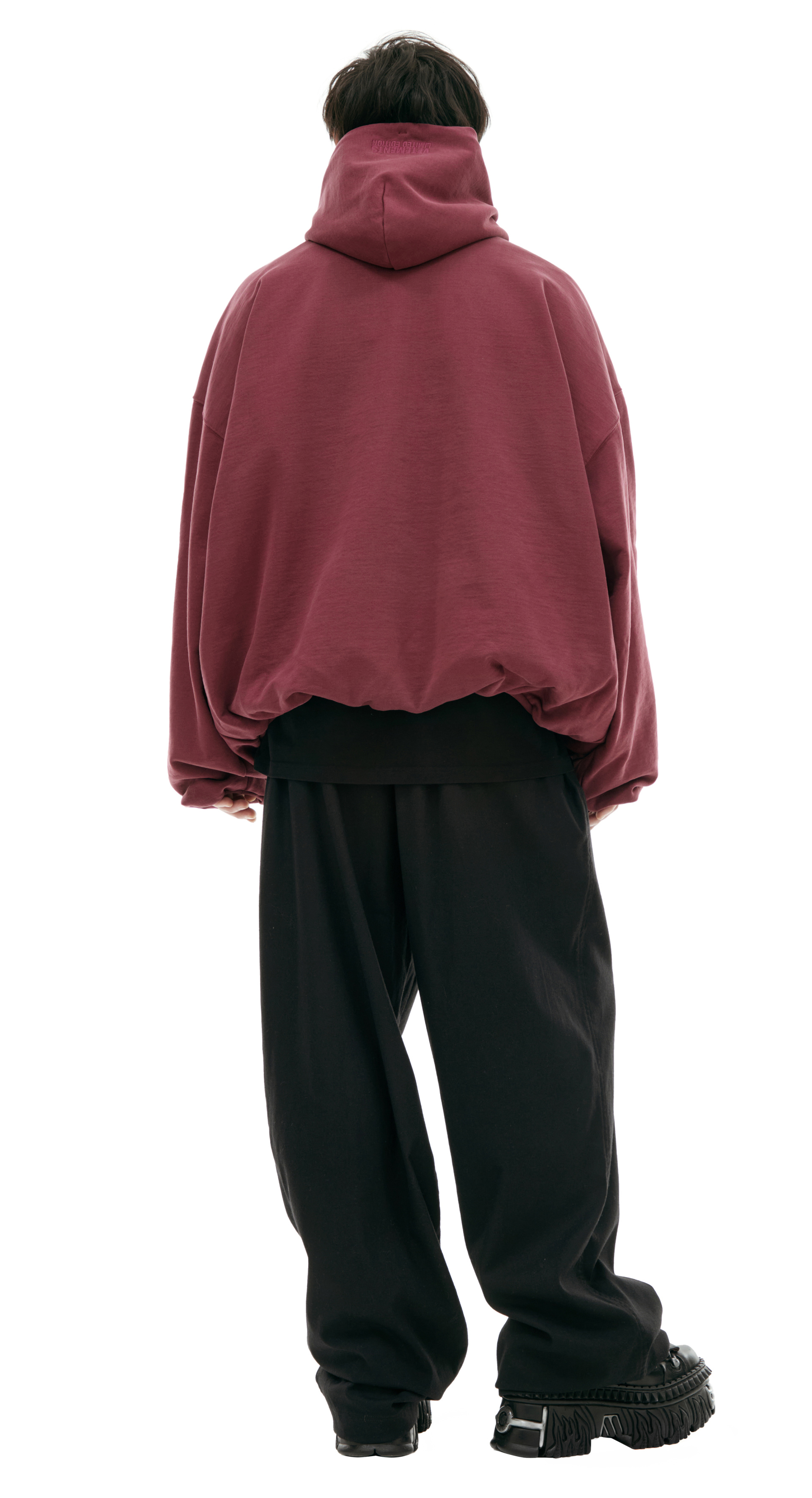 VETEMENTS Burgundy print hoodie