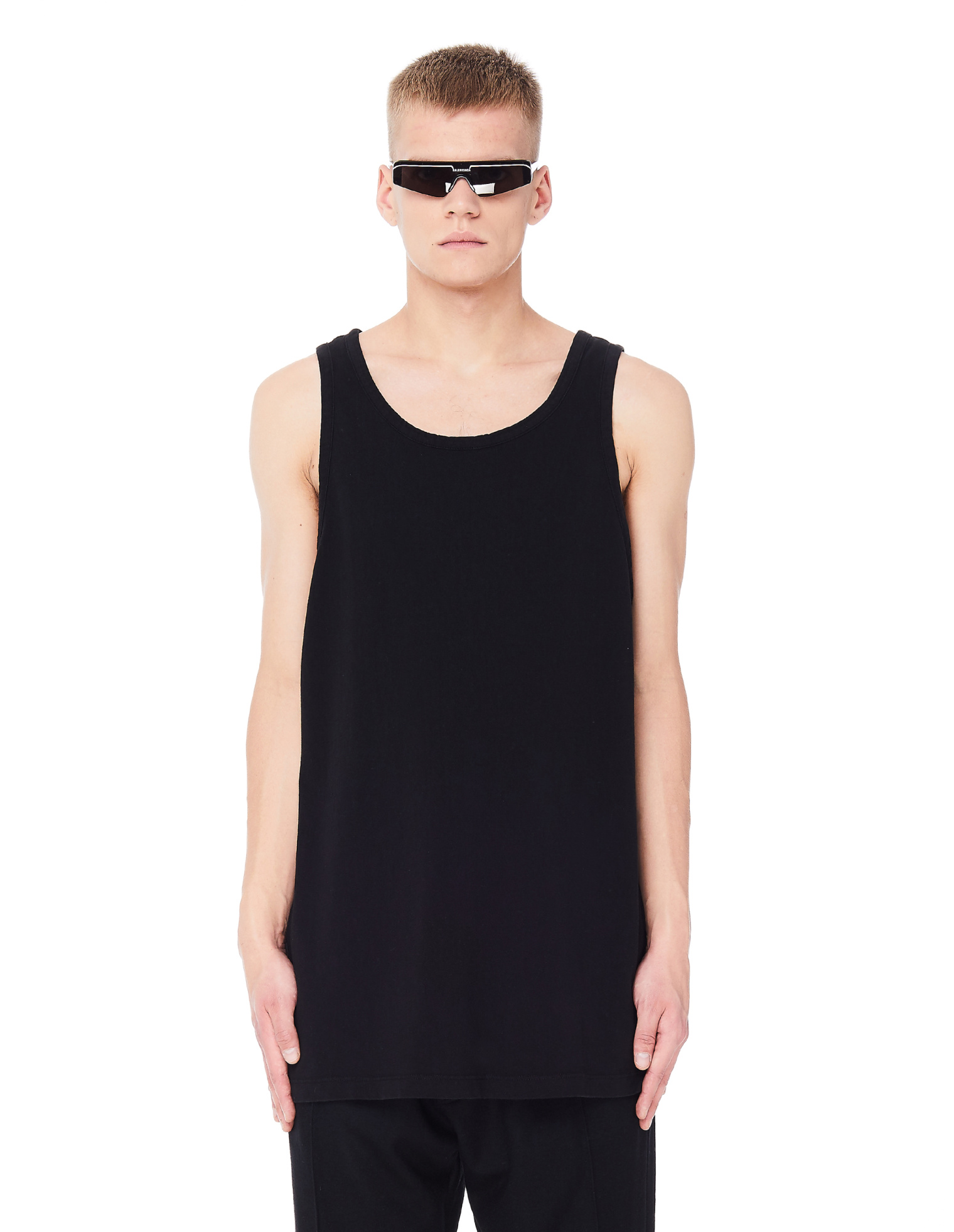 John Elliott Black Cotton Rugby Tank Top