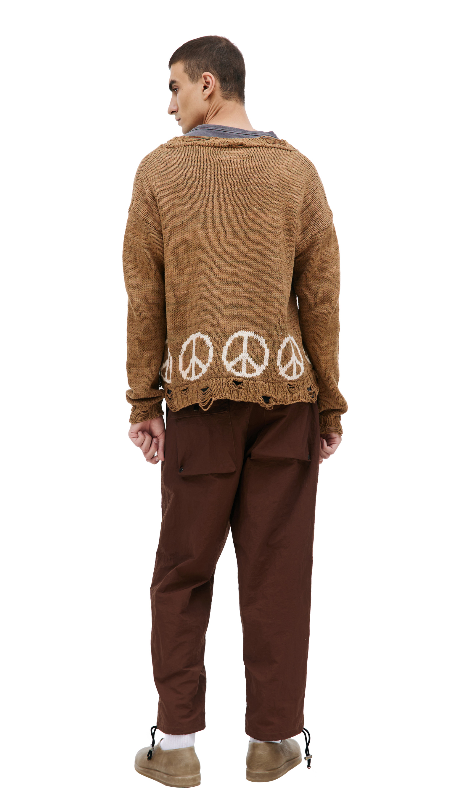 KARU RESEARCH Brown distressed cardigan