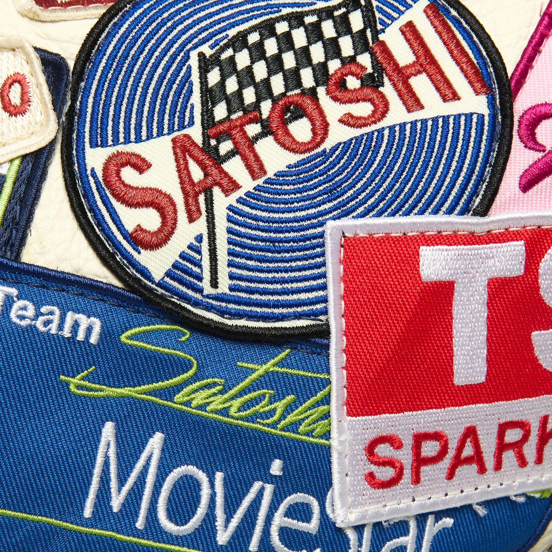 Satoshi Nakamoto Leather bag with patches