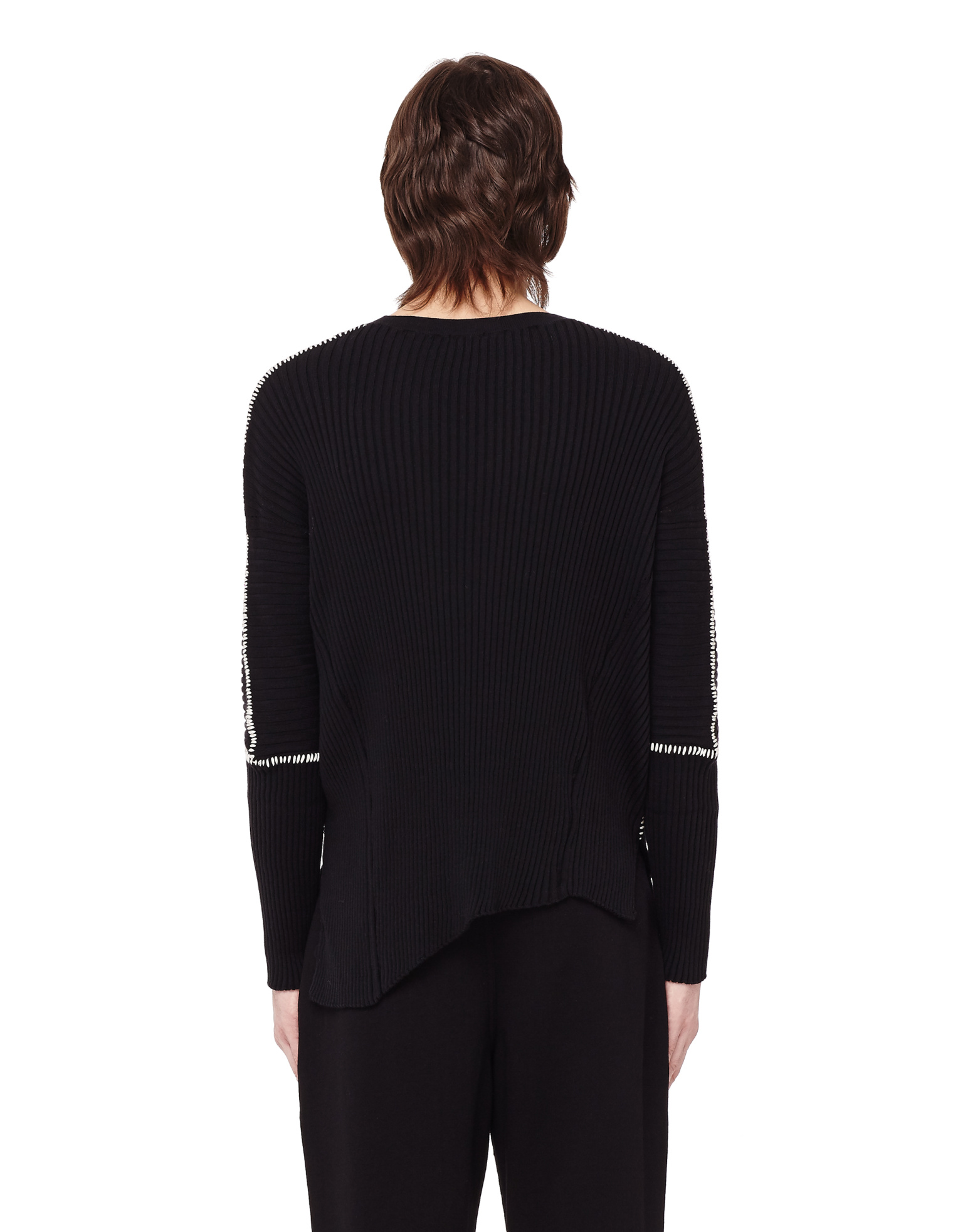 Ann Demeulemeester Ribbed Asymmetric Sweater