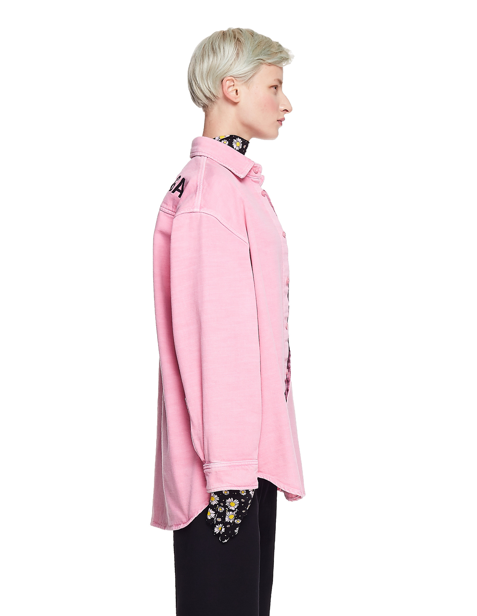 Balenciaga Рубашка из вареного денима с логотипом