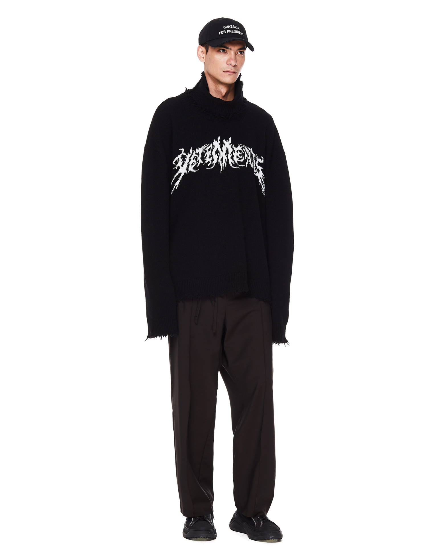 VETEMENTS Black Wool Logo Sweater
