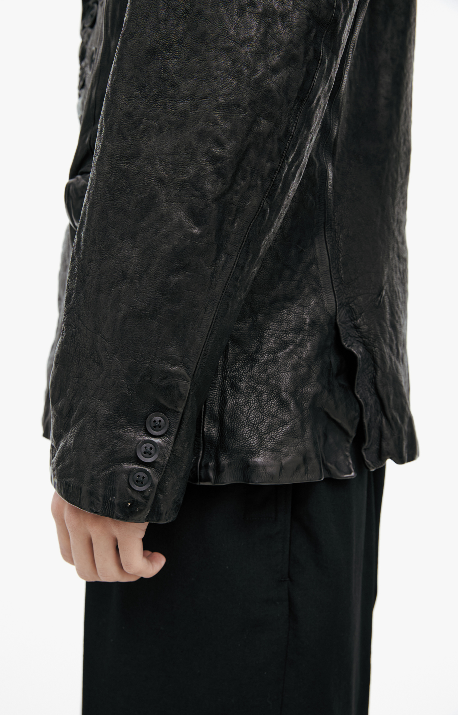 Yohji Yamamoto Leather jacket with buttons