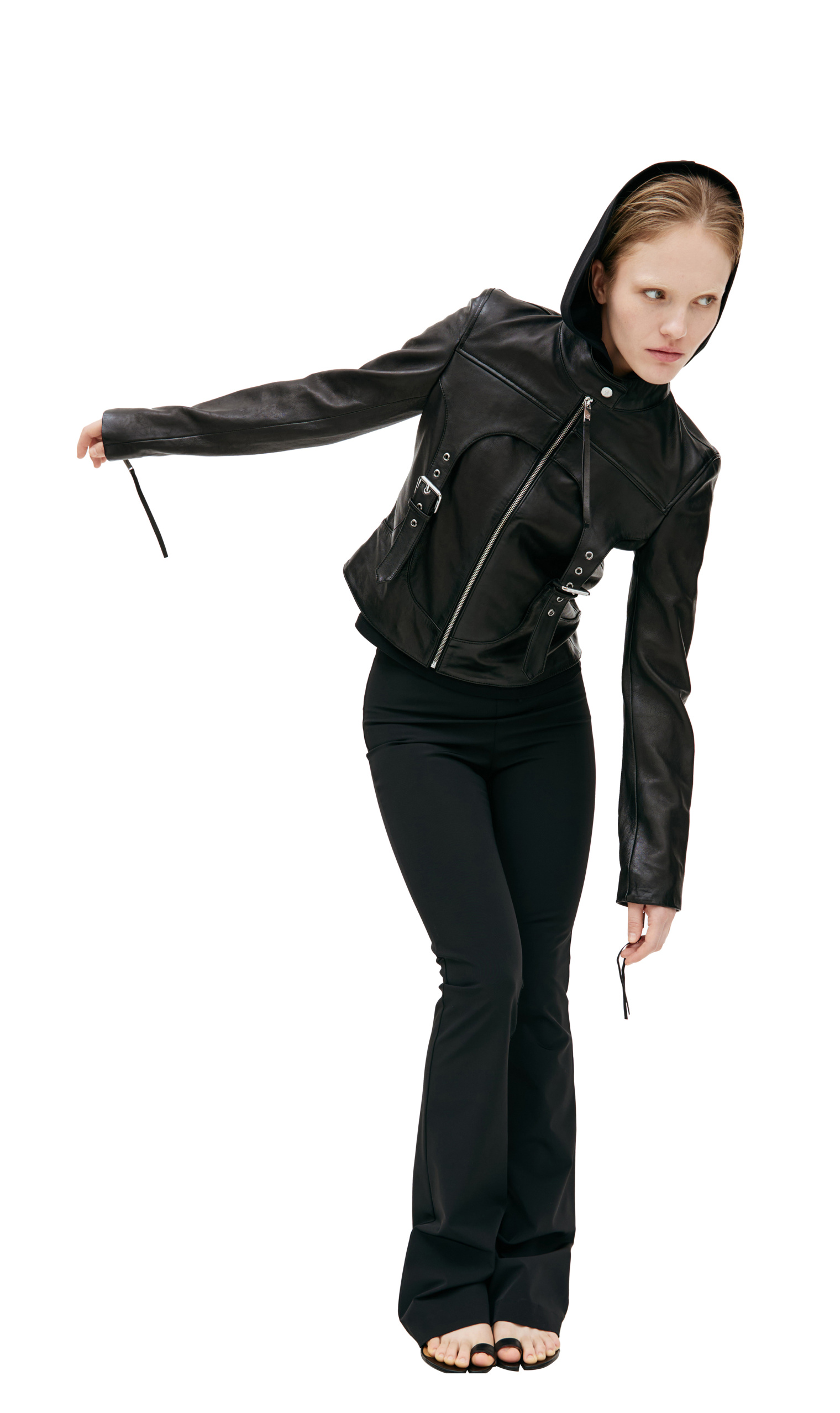 Blumarine Black leather biker jacket