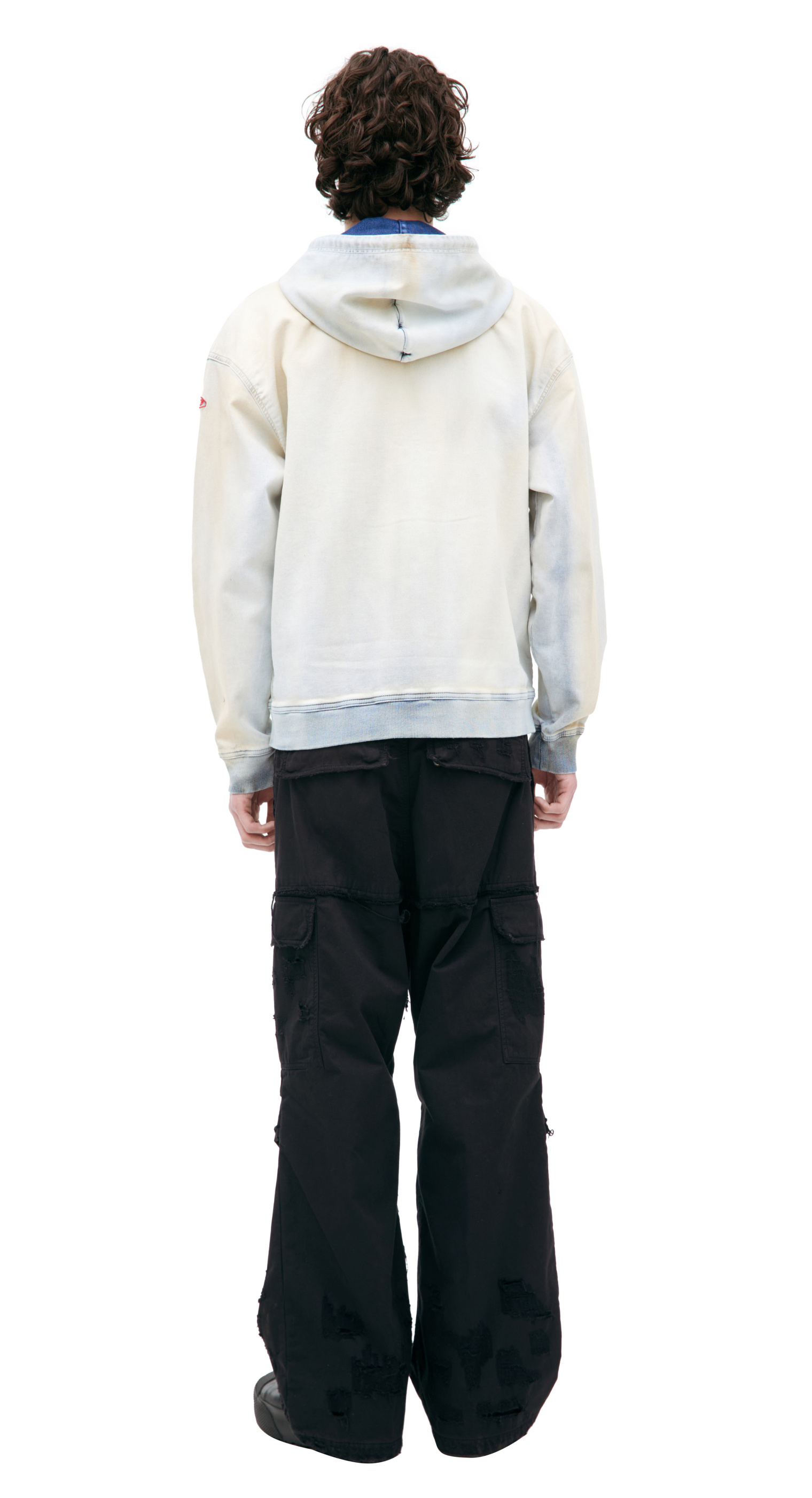 Diesel White hoodie with a dirty effect