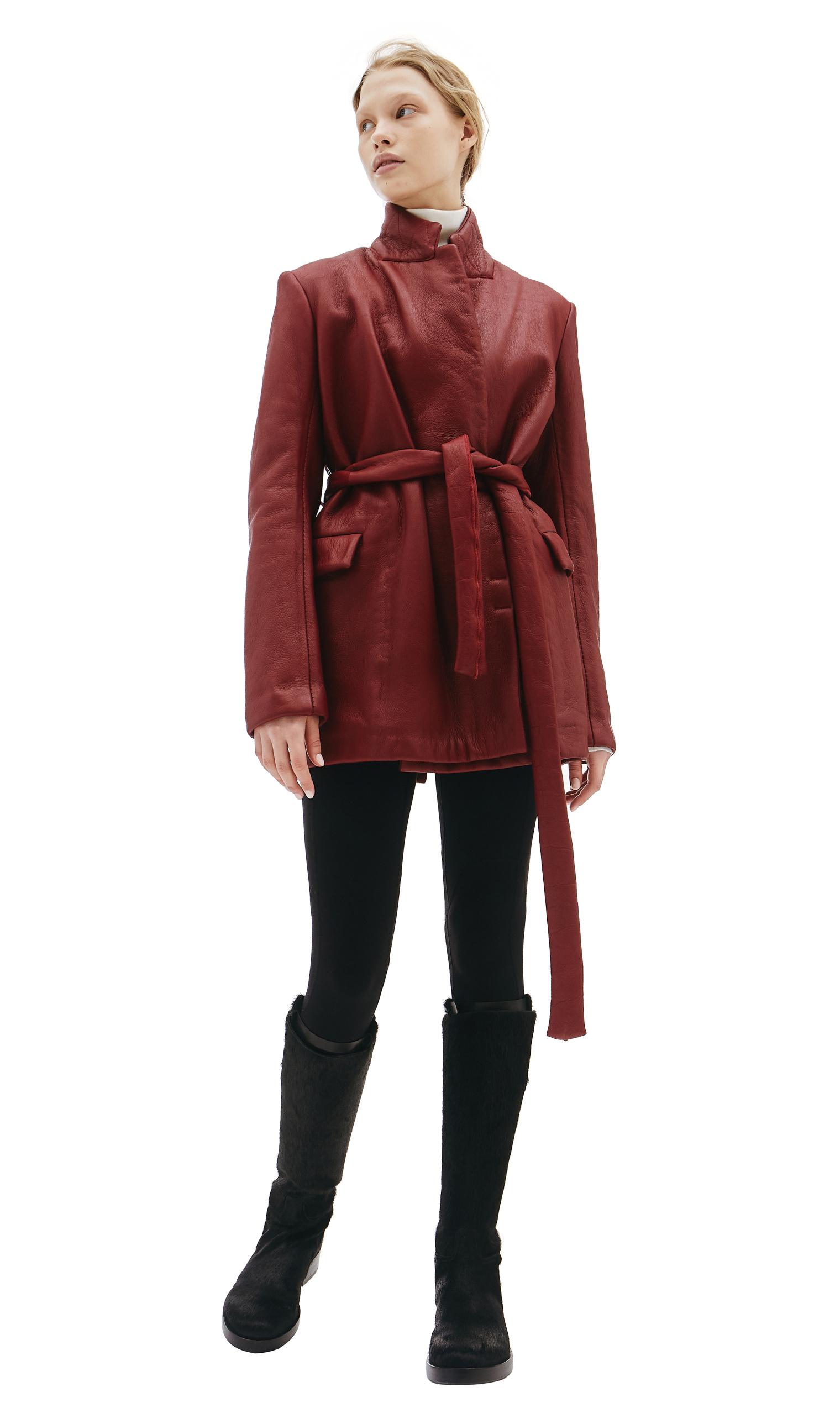 Isaac Sellam Reguliere Burgundy Jacket with Belt