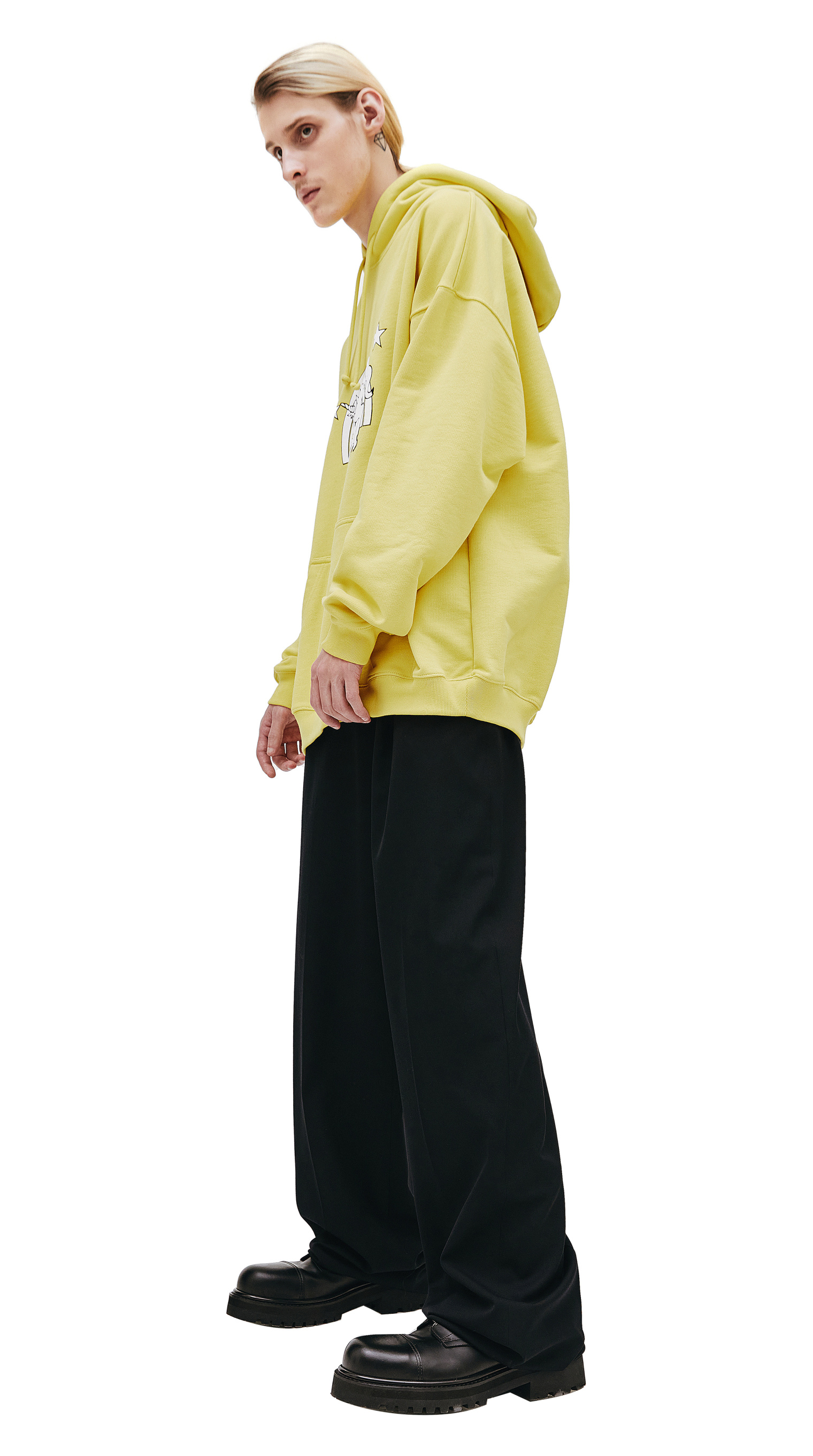 VETEMENTS Yellow Cotton Oversize Unicorn Hoodie