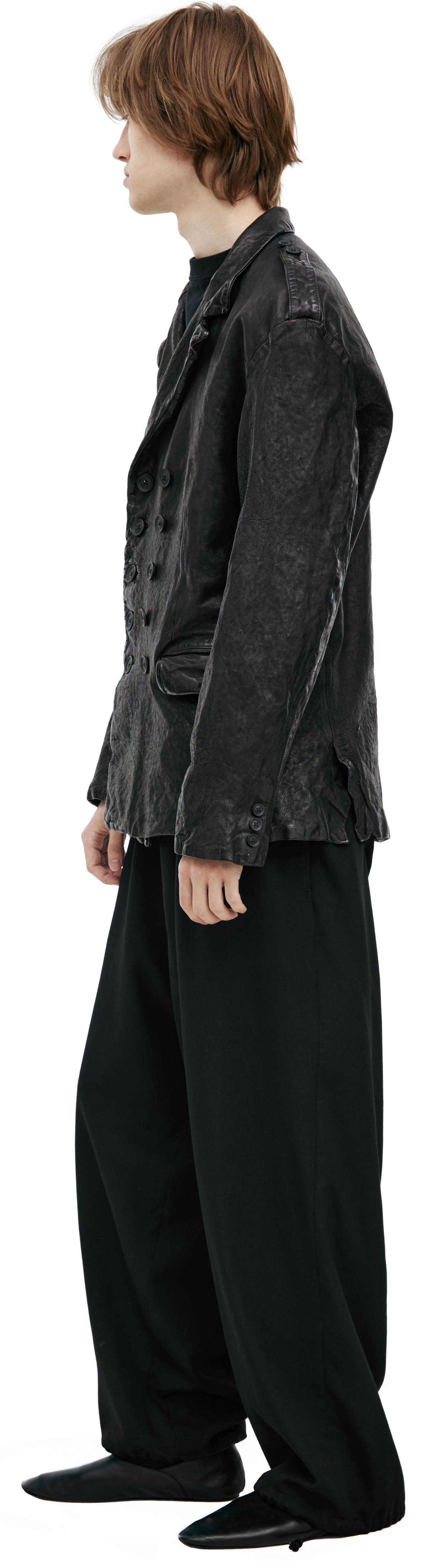 Yohji Yamamoto Leather jacket with buttons