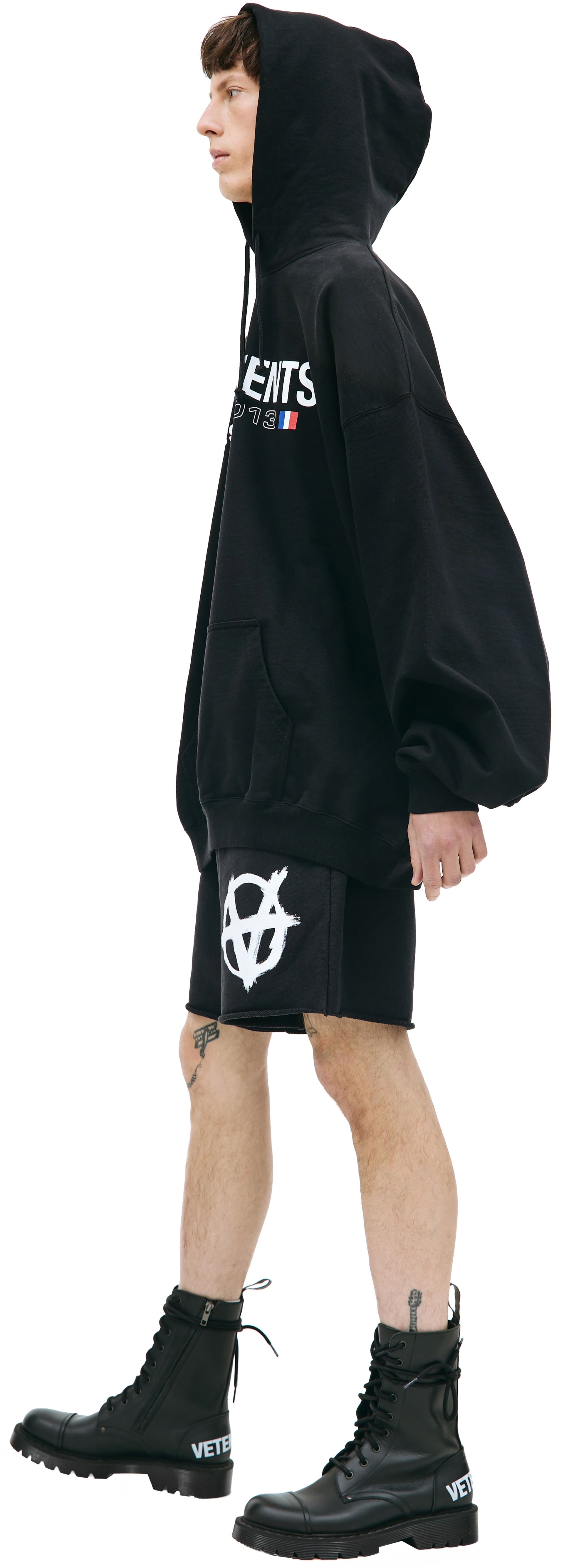 VETEMENTS Black printed hoodie