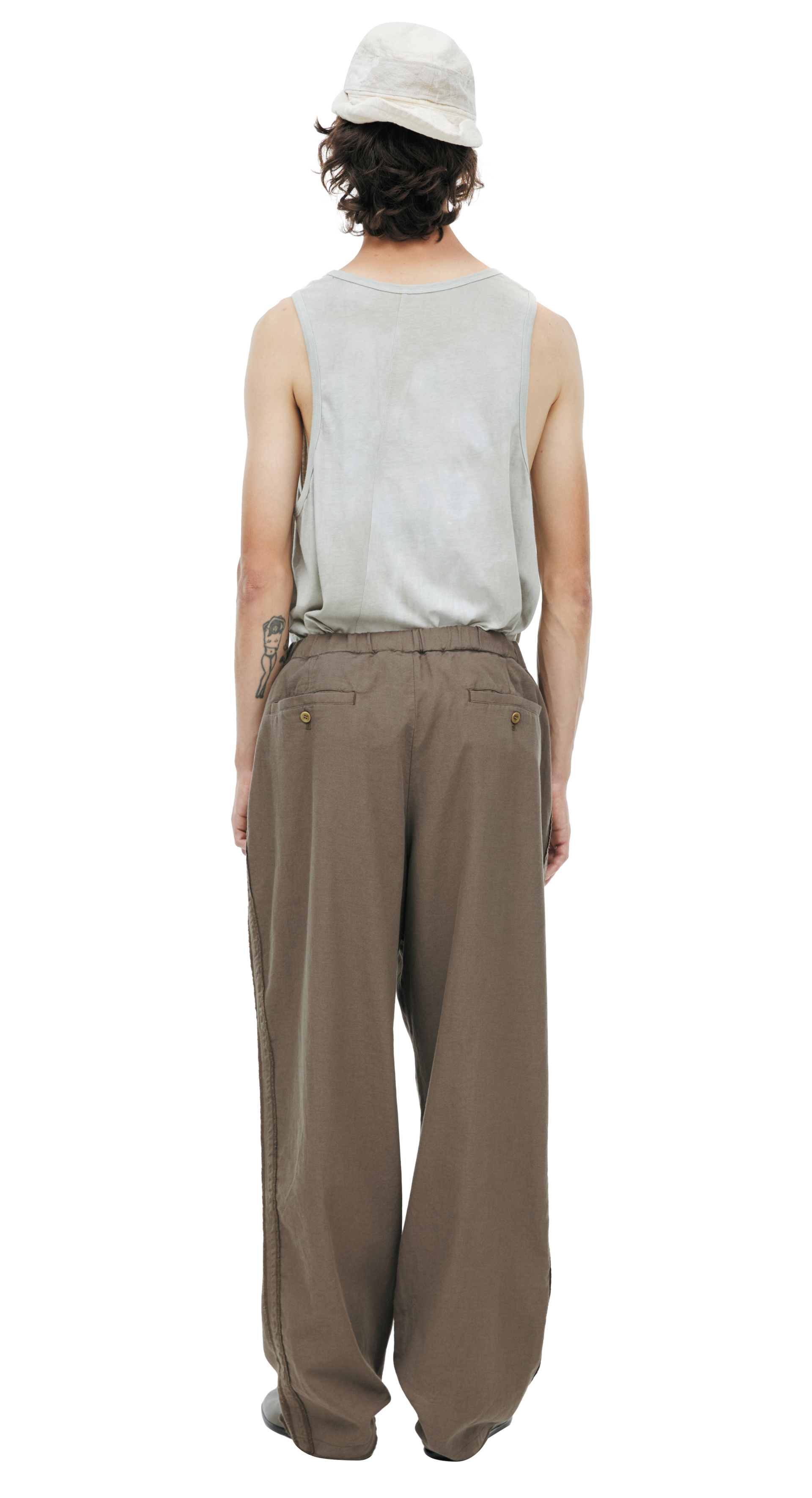 Undercover Brown trousers with an elastic waistband