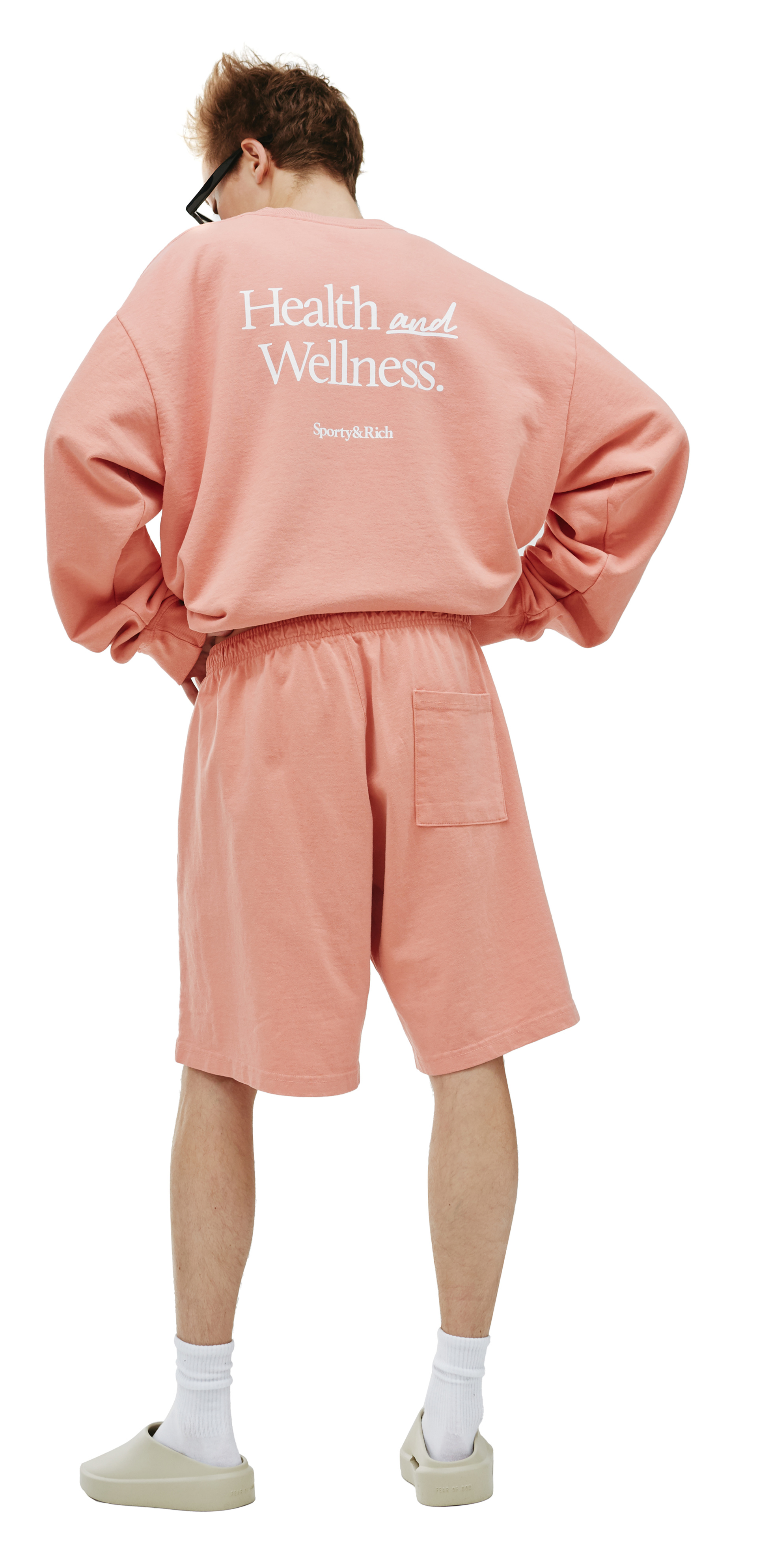 SPORTY & RICH Serif Logo Gym Shorts