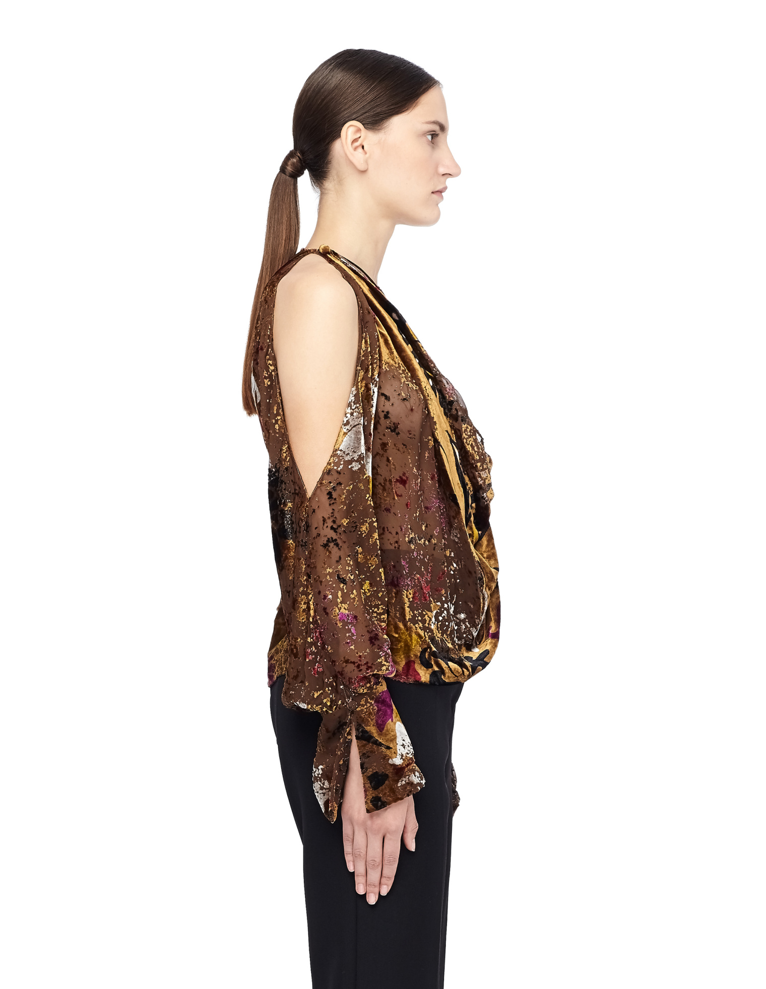 Urban Zen Velvet Blouse with Open Shoulders