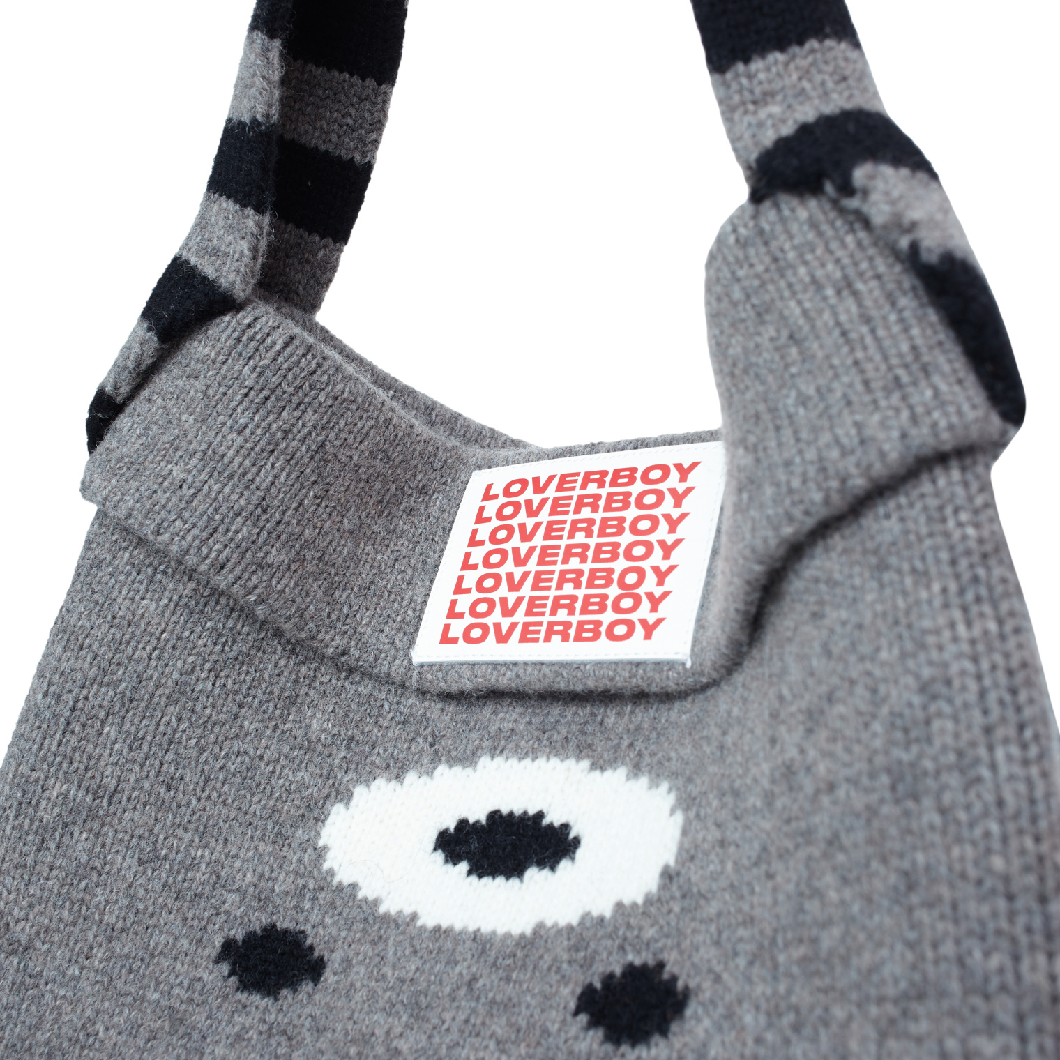 Buy CHARLES JEFFREY LOVERBOY men grey raccoon knitted bag for $231 online  on SV77, 32120602