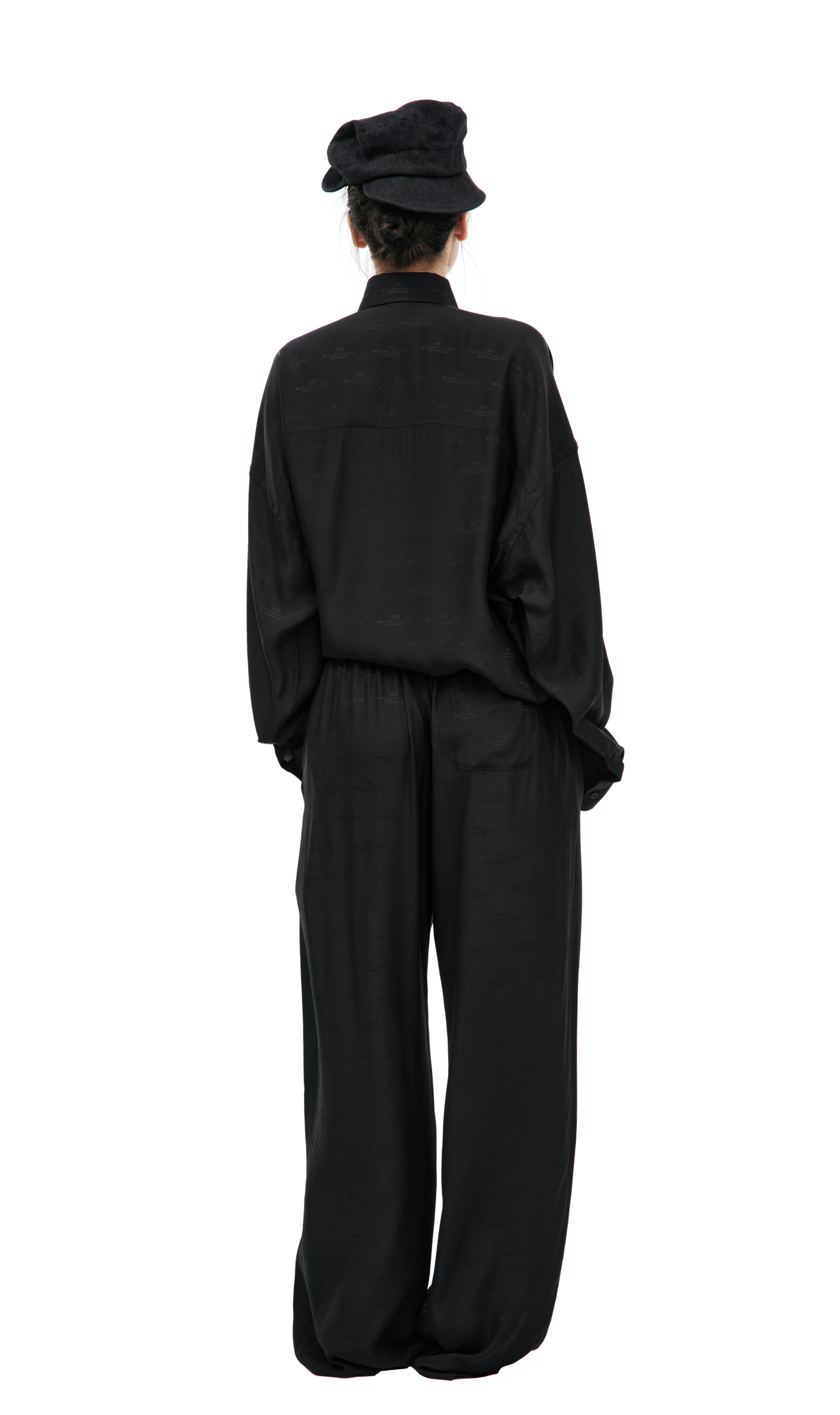 Balenciaga Black monoprint trousers