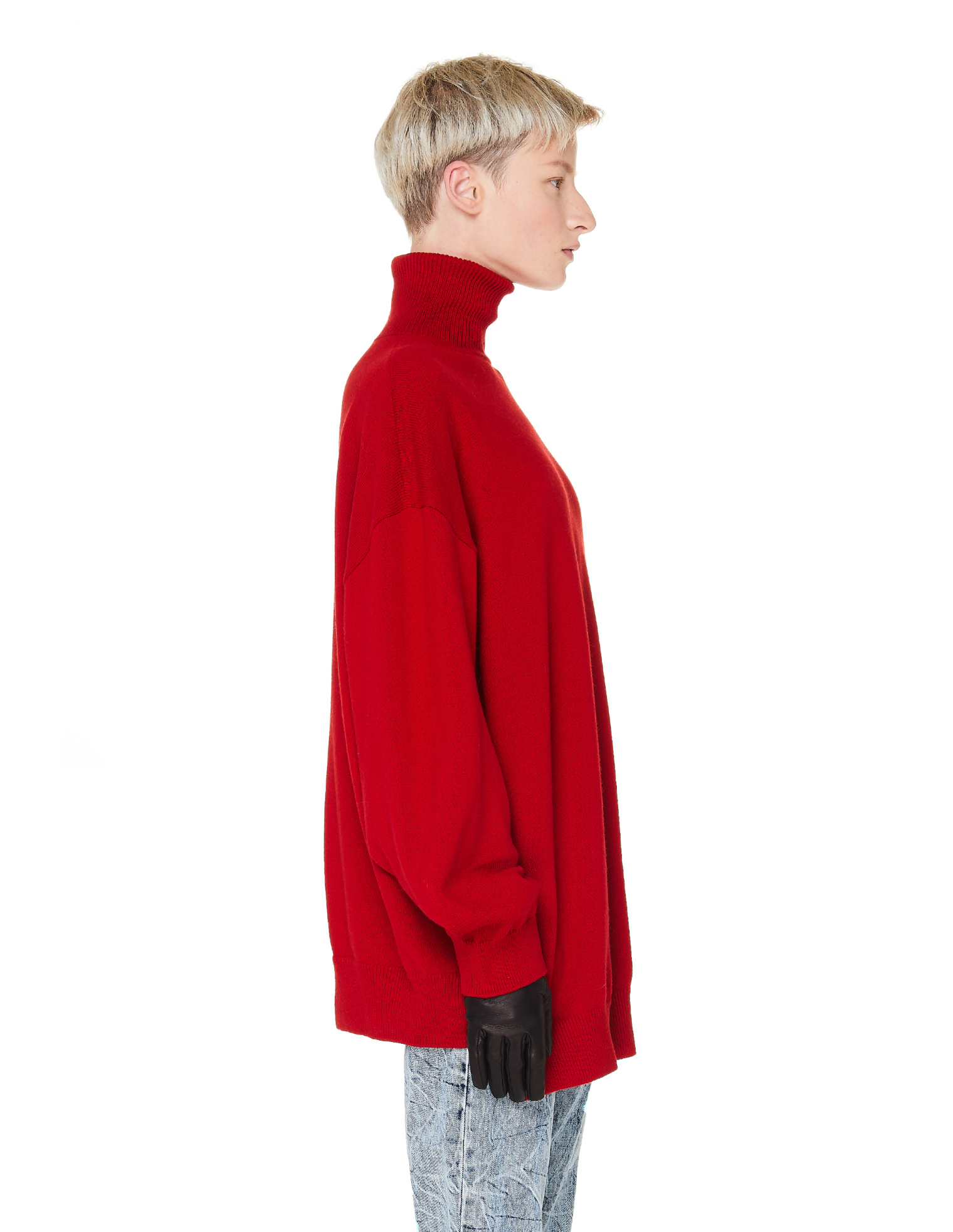 Balenciaga Red Signature Cashmere Turtleneck