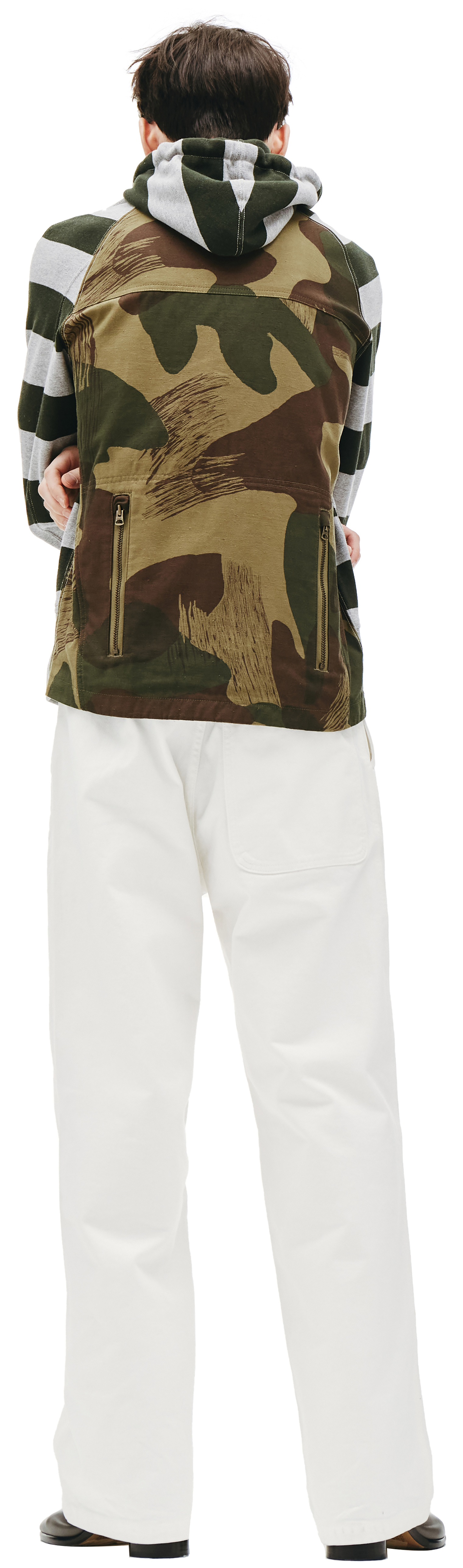 Junya Watanabe Striped & Camo Hoodie