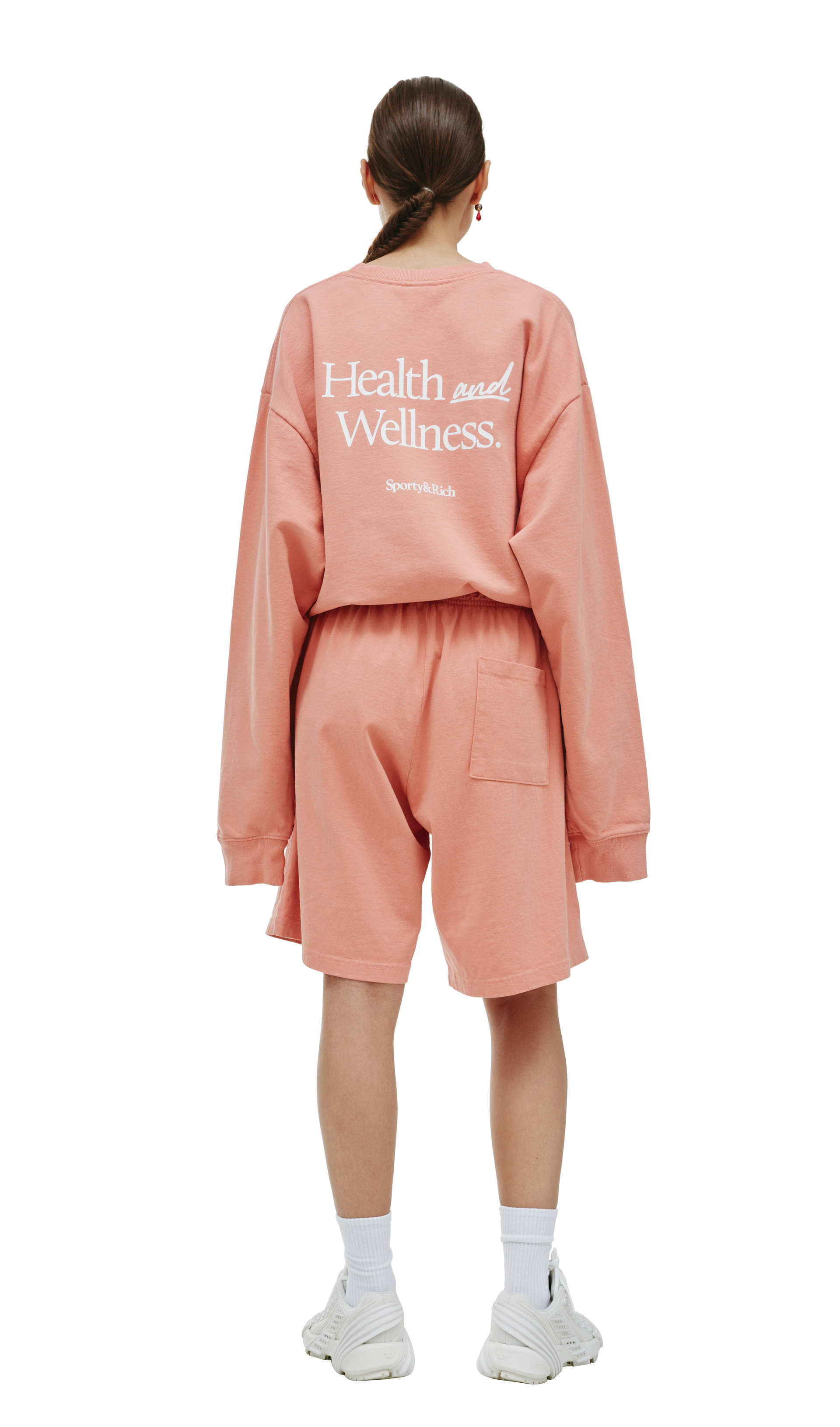 SPORTY & RICH Serif Logo Gym Shorts