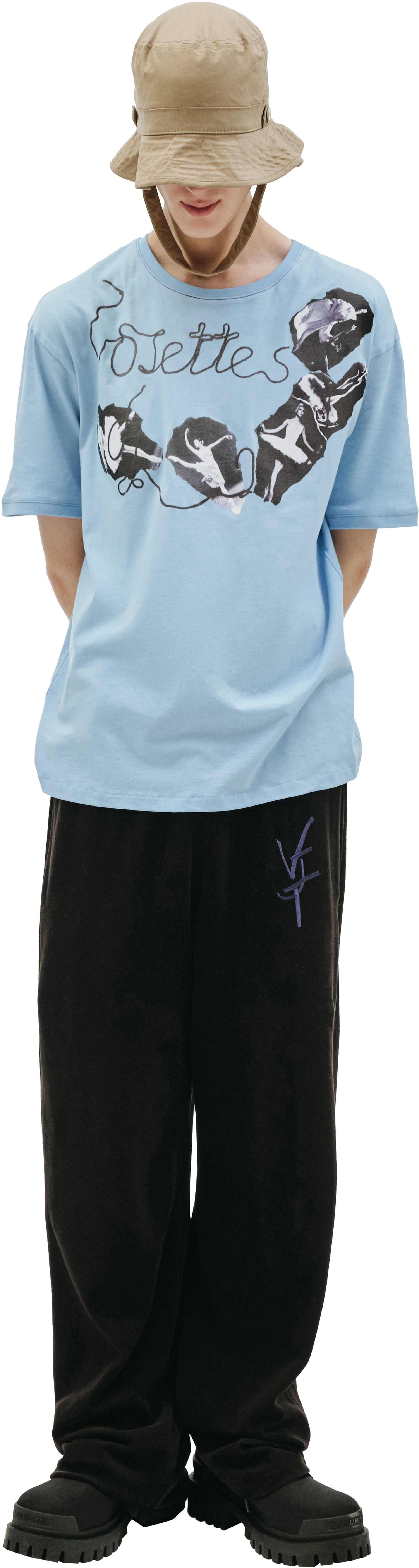 Vojettes Blue Cotton Ballerina Print T-Shirt